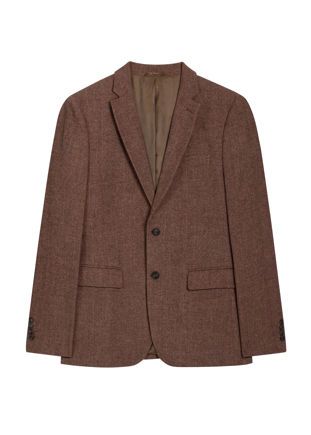 Brown men's wool jacket MARMT-0026-1I(Z26) - front product view, on white background.