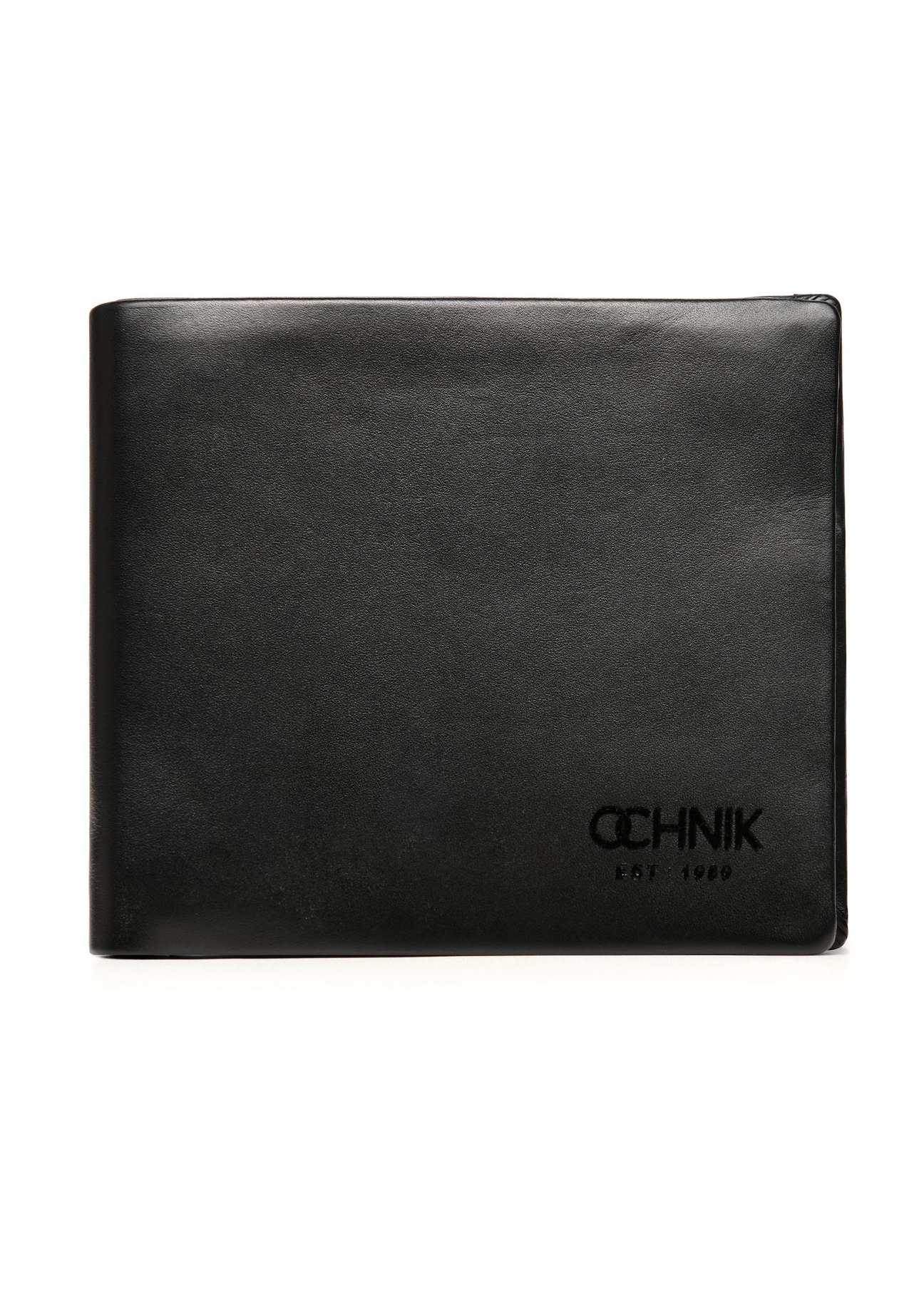 Black men's leather wallet PORMS-0659-99(Z25) - front product view on white background.
