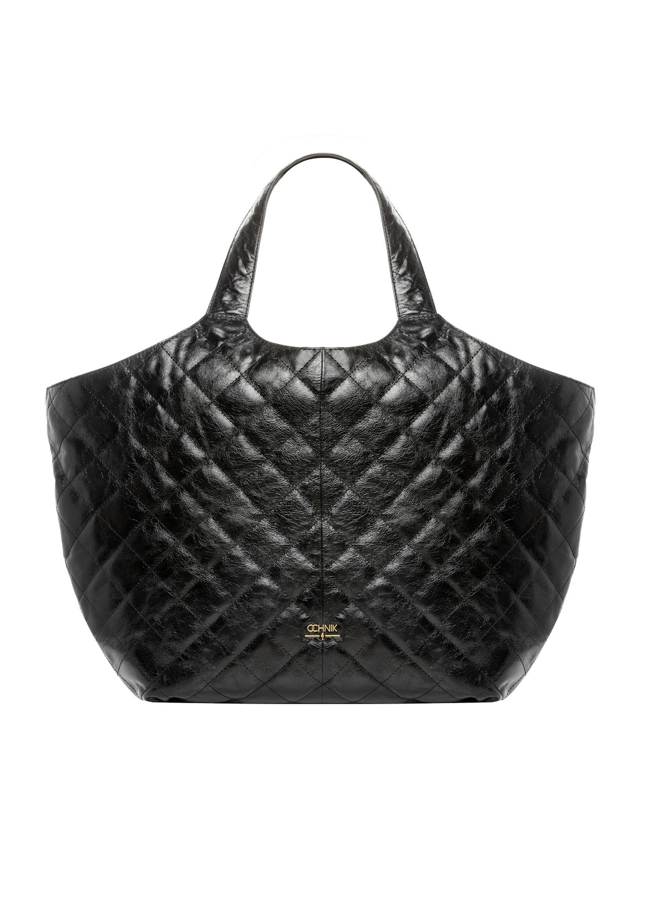 Leather large quilted women's handbag TORES-1306-99(W26), front product view on white background.