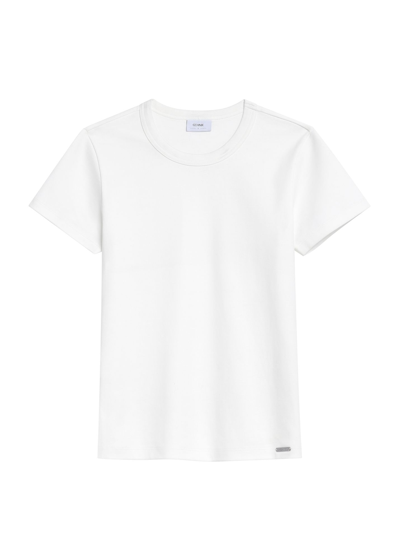 Women's white cotton t-shirt TSHDT-0144-0B(Z26), product visible from the front, on a white background.
