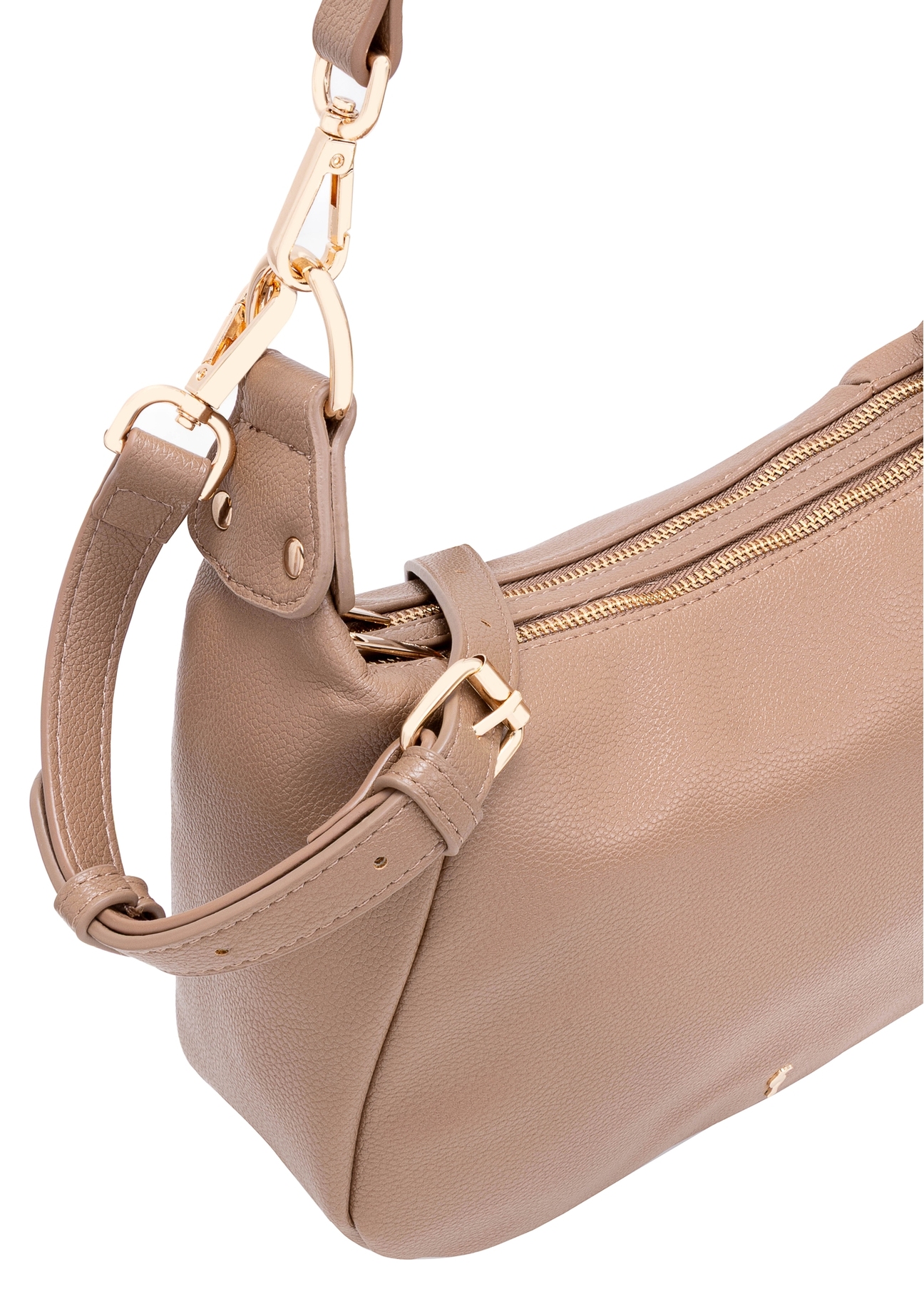 Camel-colored shopper shoulder bag TOREC-0885B-81(Z25), close-up of product detail, view on white background.