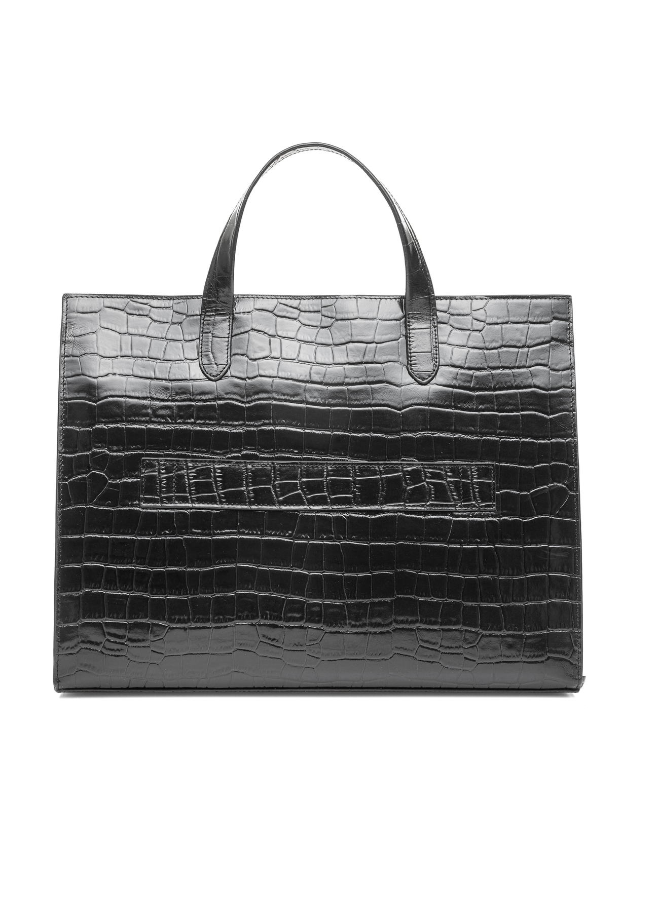 Black large croco leather handbag TORES-1132E-99(Z25)