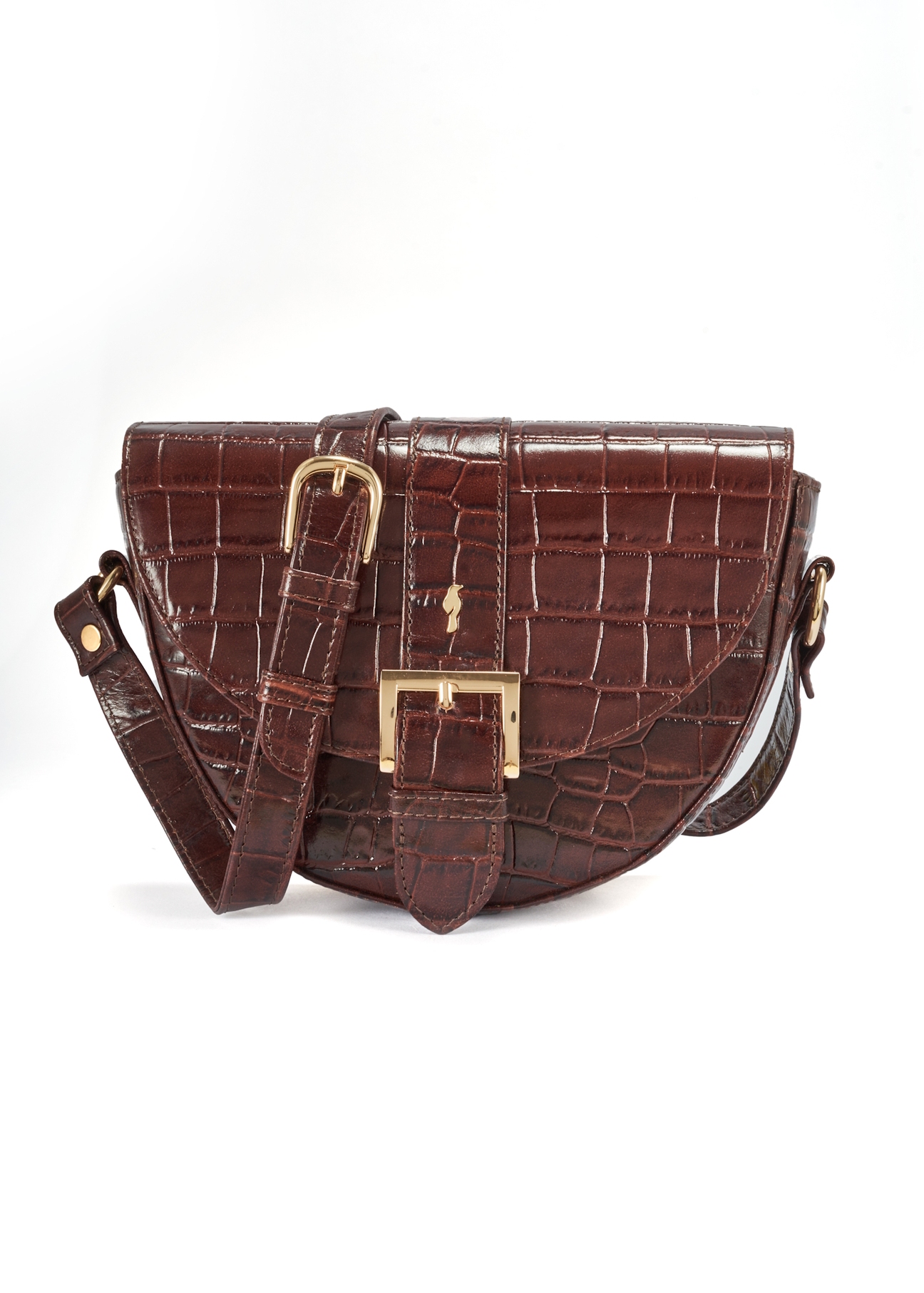 Brown croco leather handbag TORES-0707E-89(Z25)
