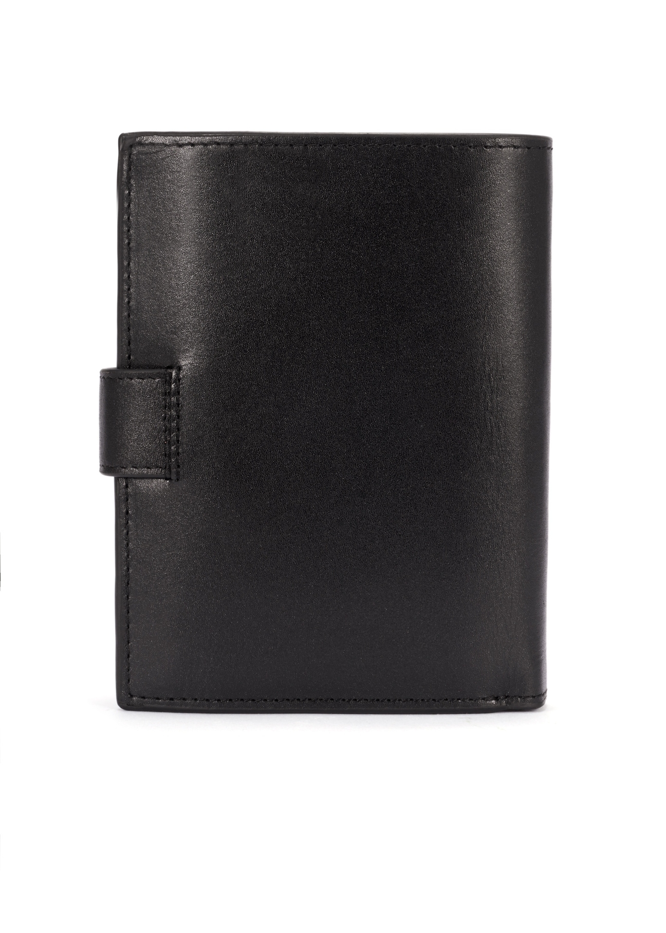 Black men's leather wallet PORMS-0638-99(W25) - back view on white background.
