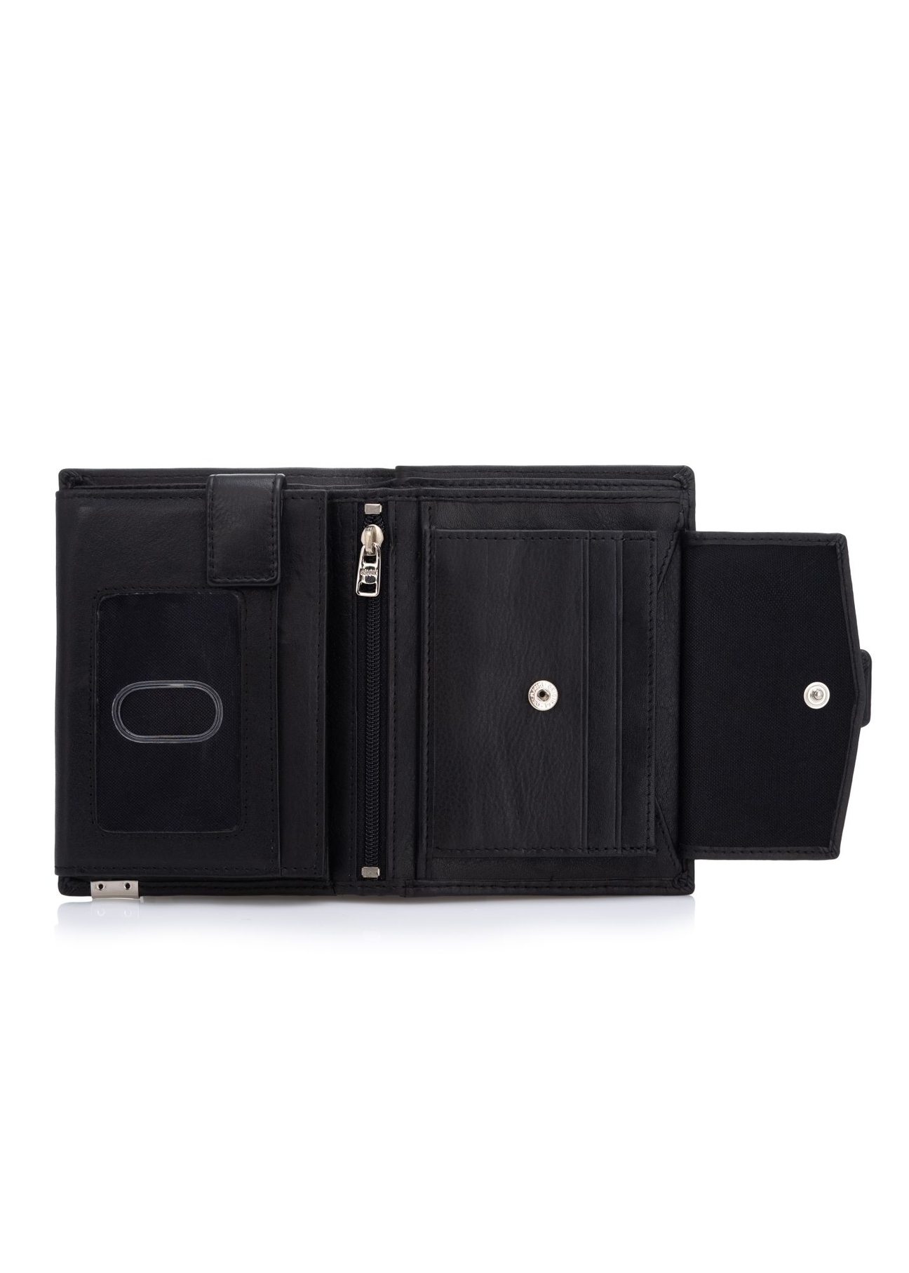 Large men's leather wallet PORMS-0143B-99(Z25), product view inside on white background.