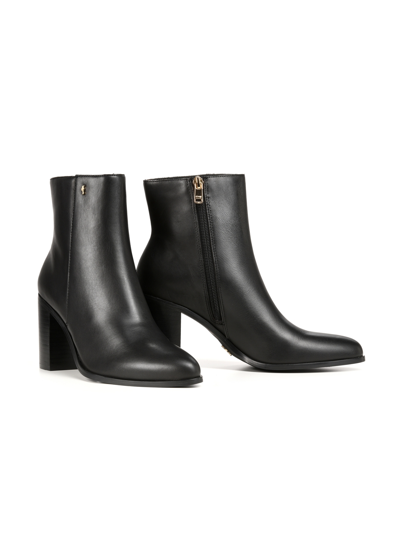 Black leather women's ankle boots BUTYD-1213-99(Z25)