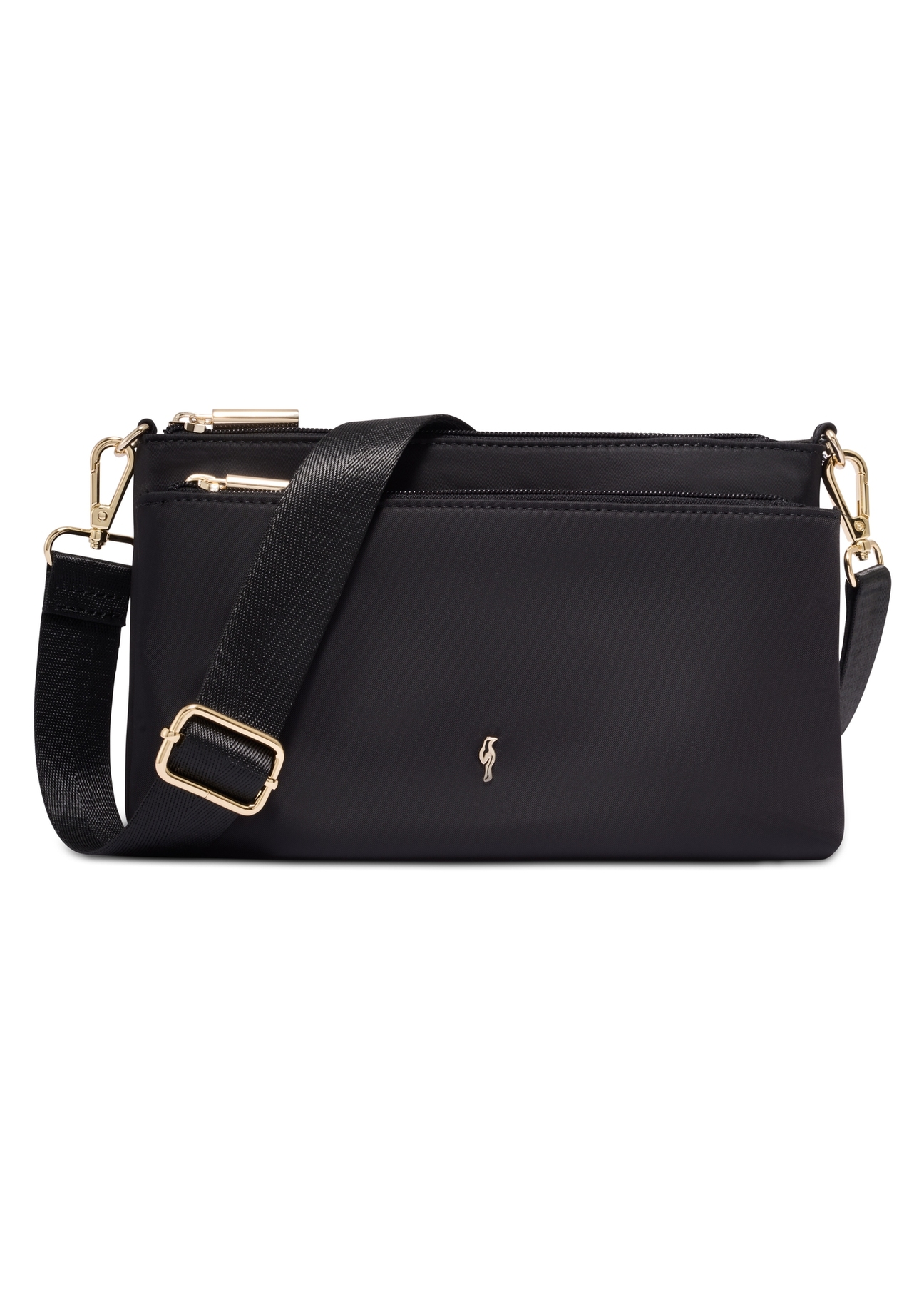 Black small women's handbag TOREN-0349-99(Z26), front product view on white background.