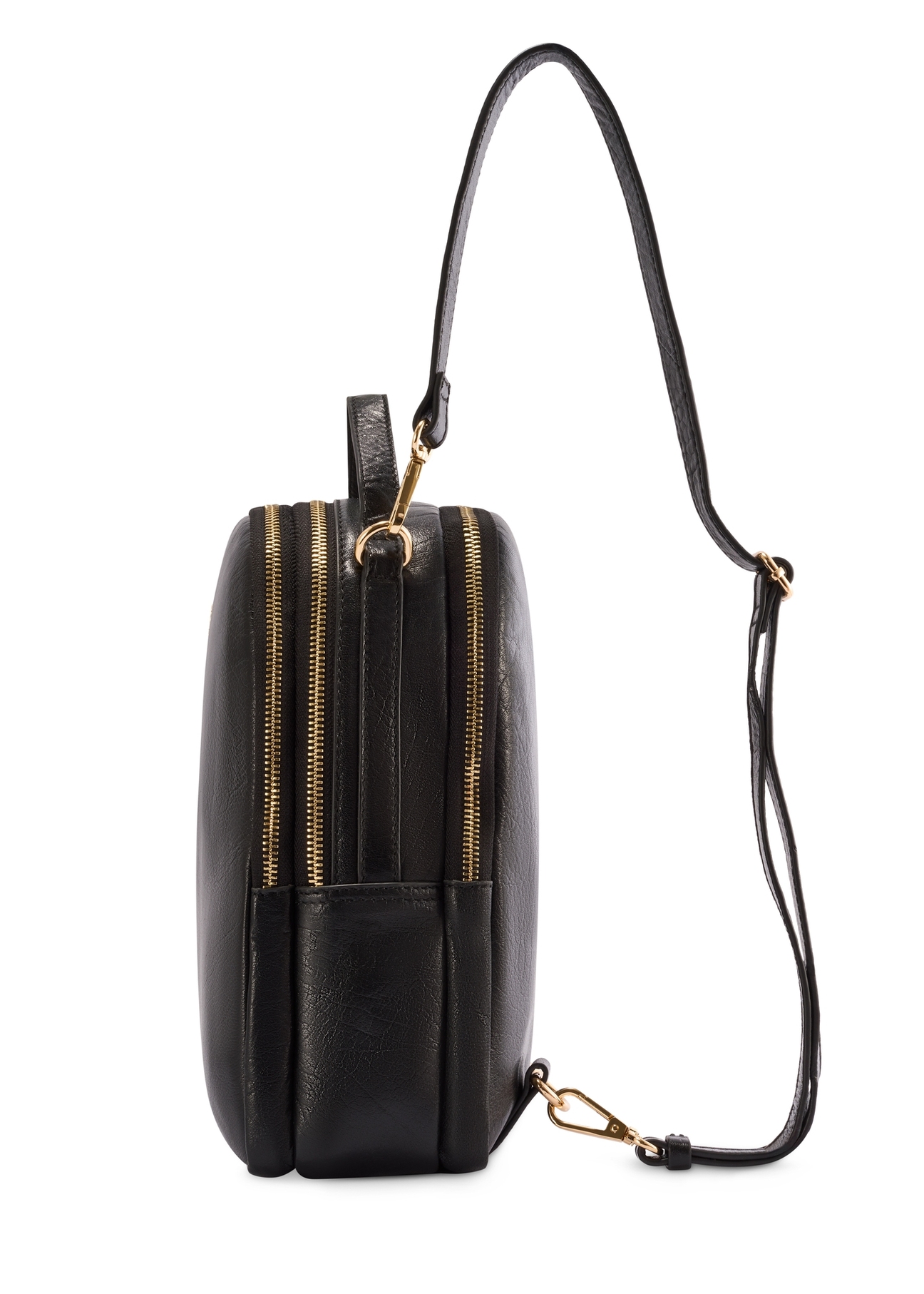 Black leather women's backpack TORES-1162-99(Z25)