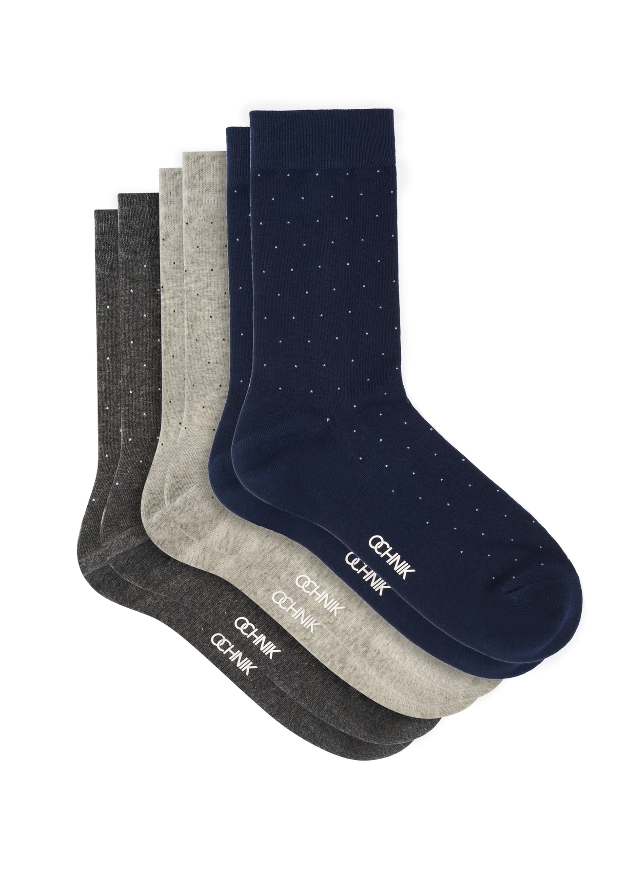 Set of men's long socks ZESMT-0063-00(W26) - product view from above, on a white background.