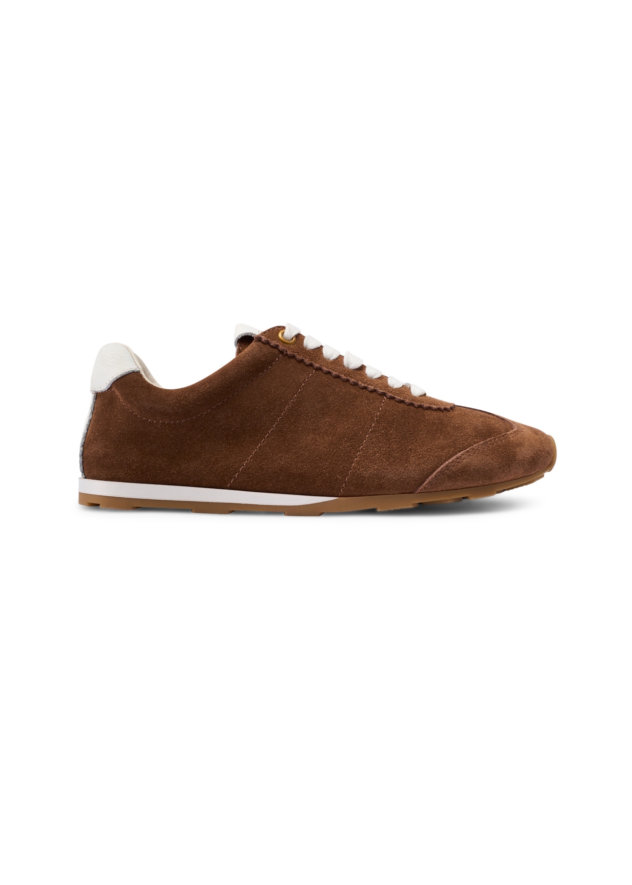 Women's suede shoes in camel color BUTYD-1276-1D(W26), side view of the product on a white background.