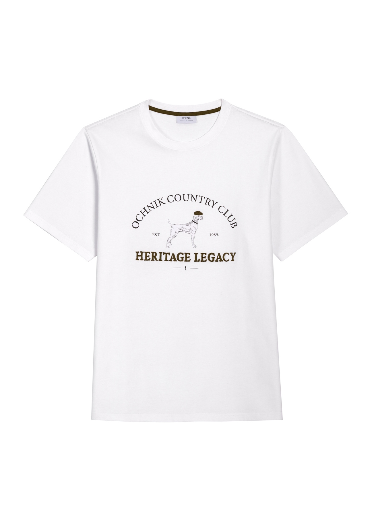 Men's white cotton T-shirt TSHMT-0161-0A(Z26), front product view on white background.