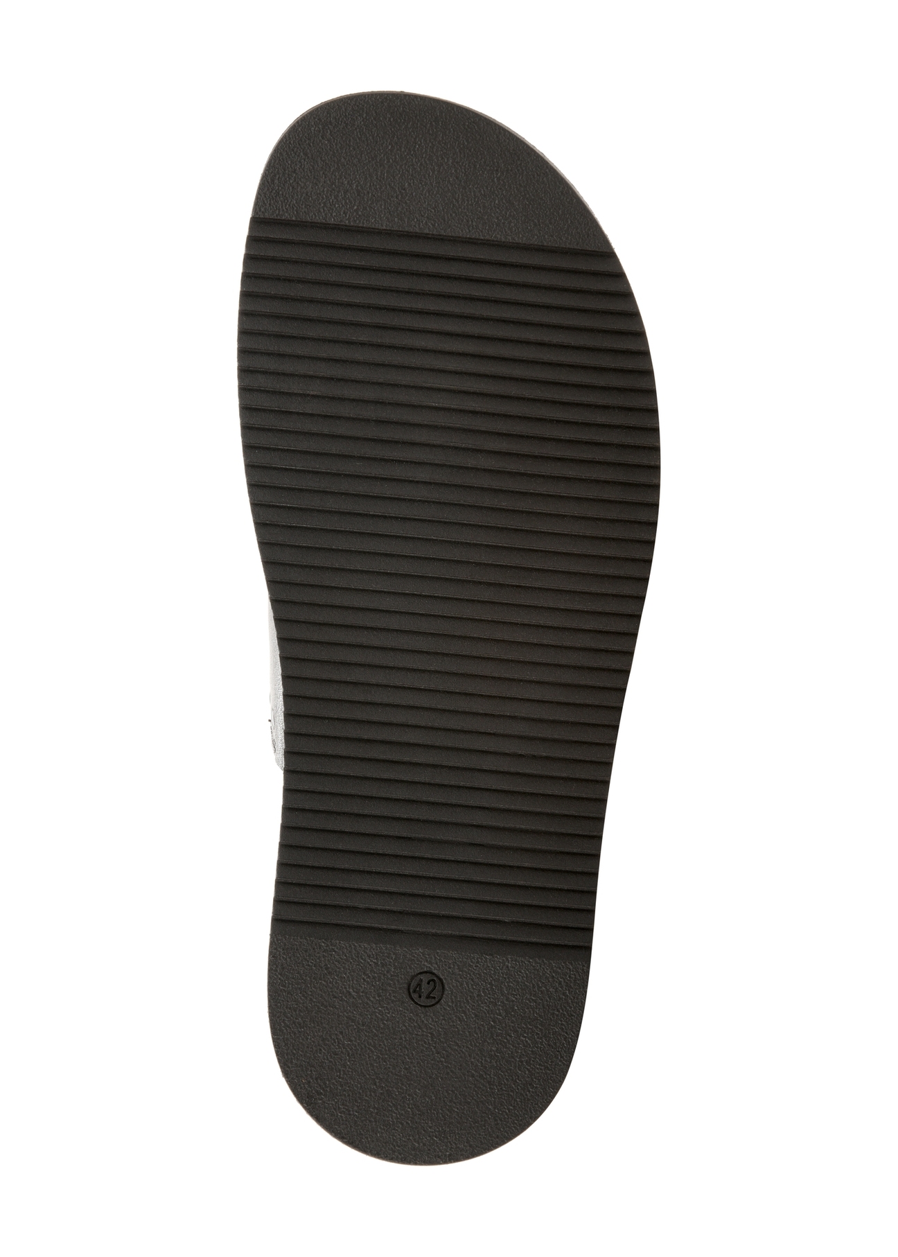 Men's dark brown leather sandals BUTYM-0537-1I(W26), view of the sole of the product on a white background.