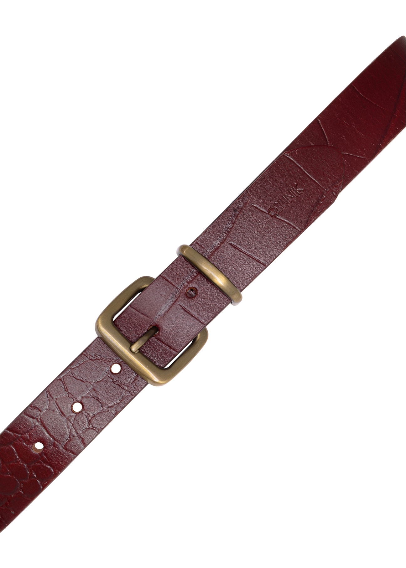 Croco women's leather belt PASDS-0312A-49(Z25), product view with buckle on white background.