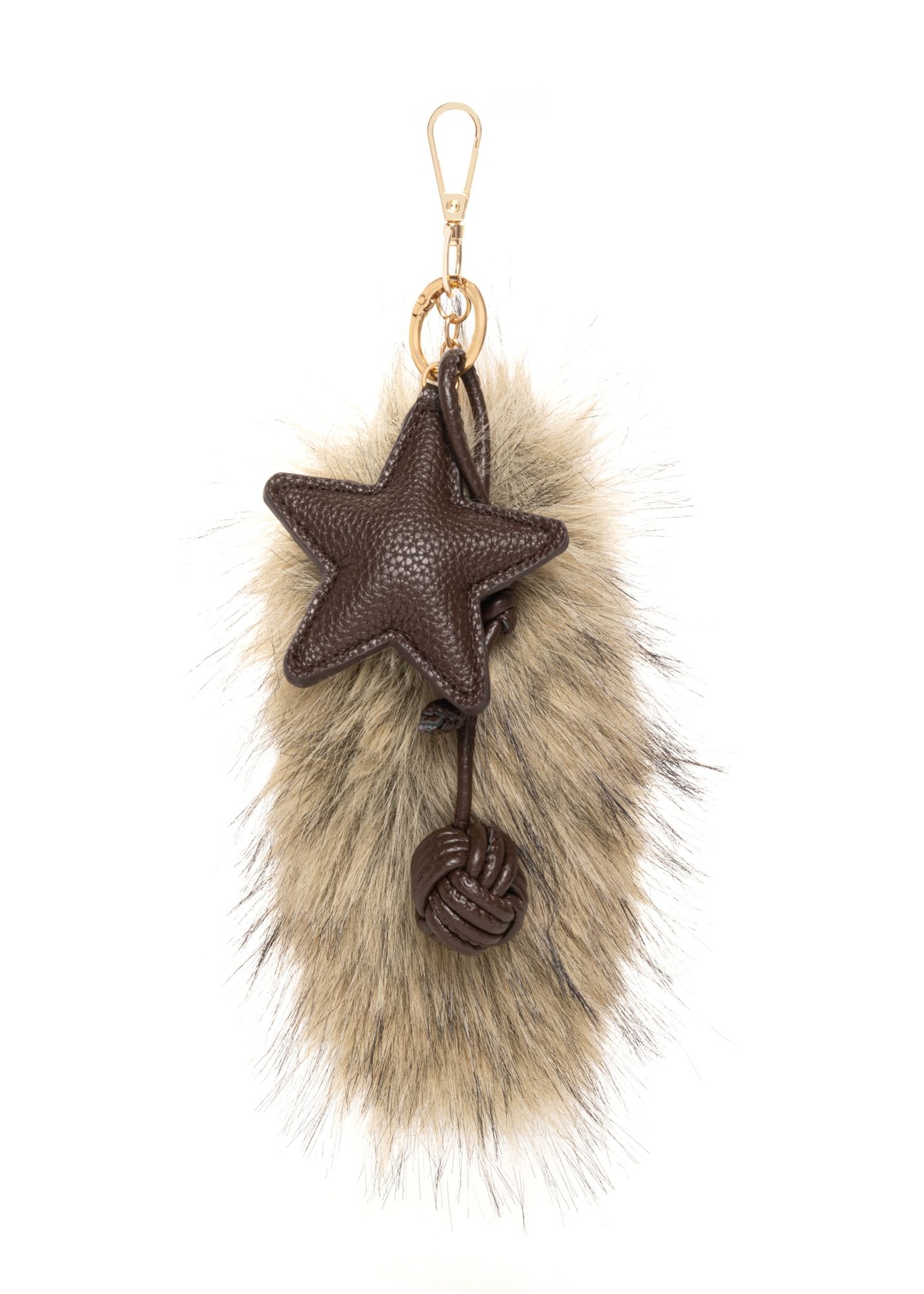 Keychain with fur BRELOK-212-1L(Z26) - front view of the product, on a white background.