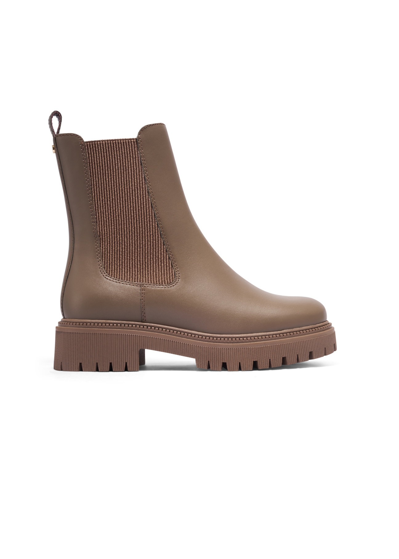 Women's leather Chelsea boots in cool beige color BUTYD-1120-1K(Z26), side view of the product on a white background.