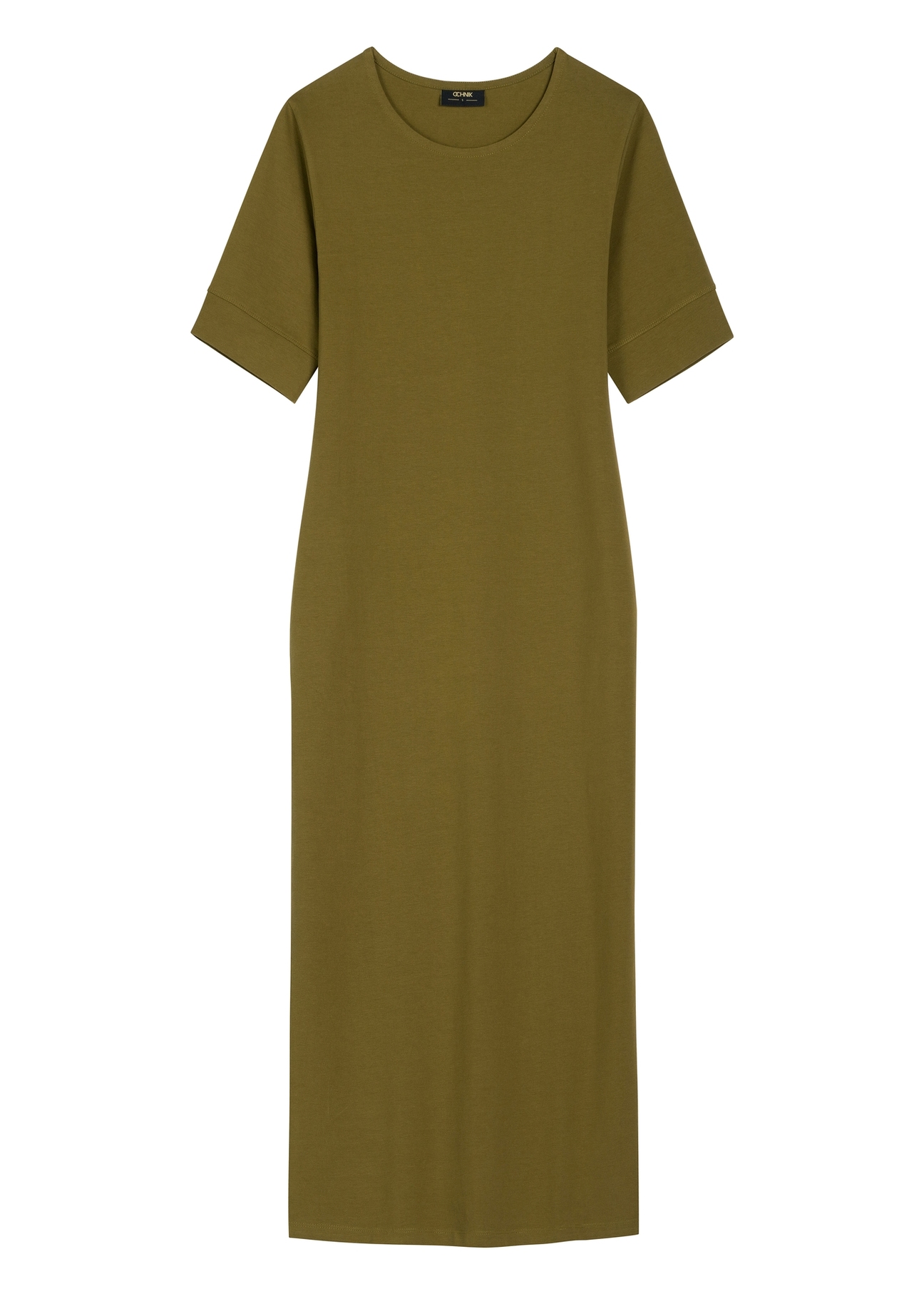 Cotton khaki midi dress SUKDT-0256-8D(W26)