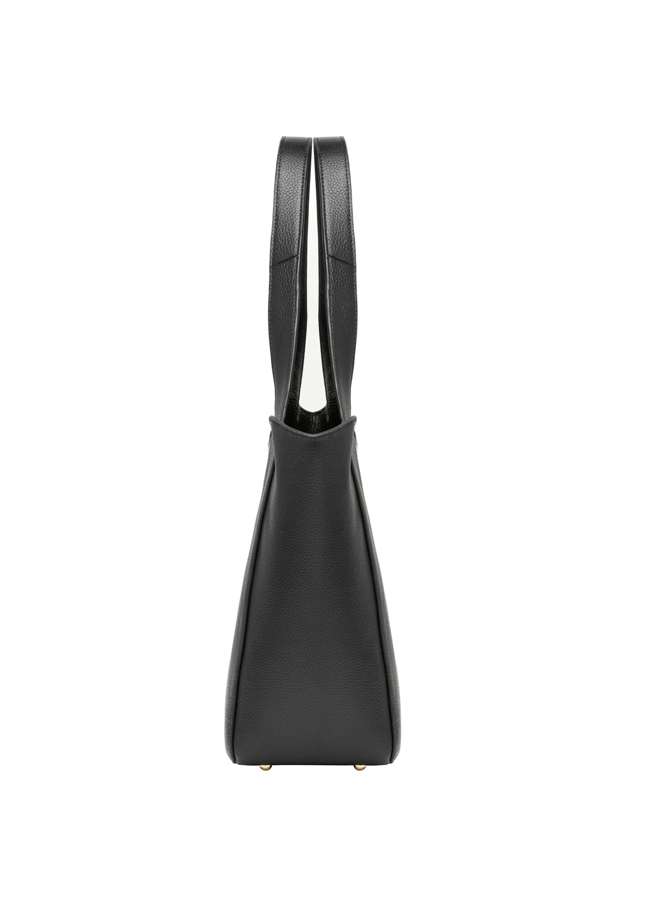 Women's leather black shopper bag TORES-1340-9I(Z26), side view of the product on a white background.
