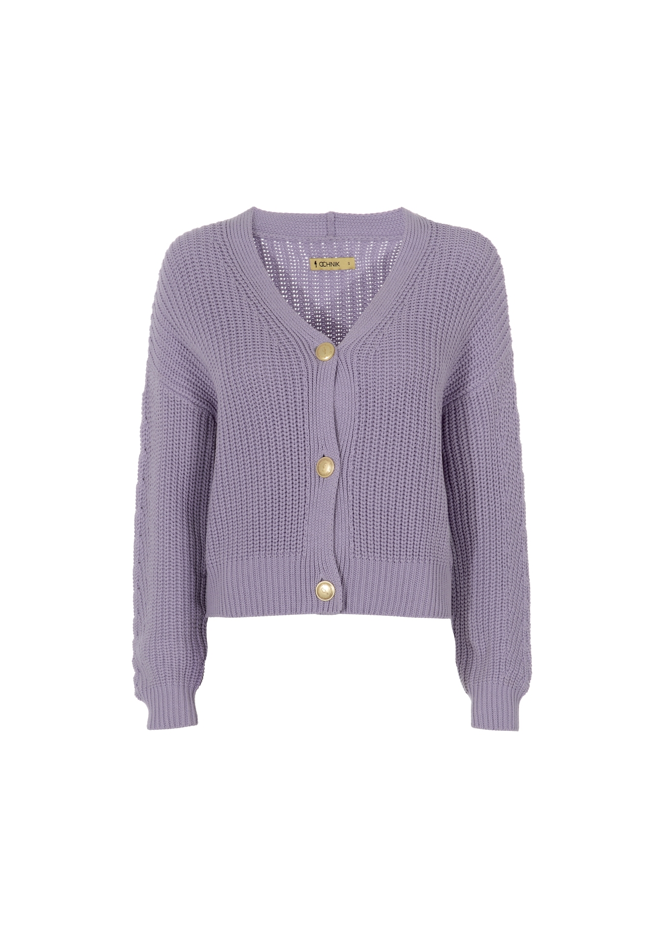 Liliowy sweter rozpinany damski KARDT-0024-75(Z21)-02