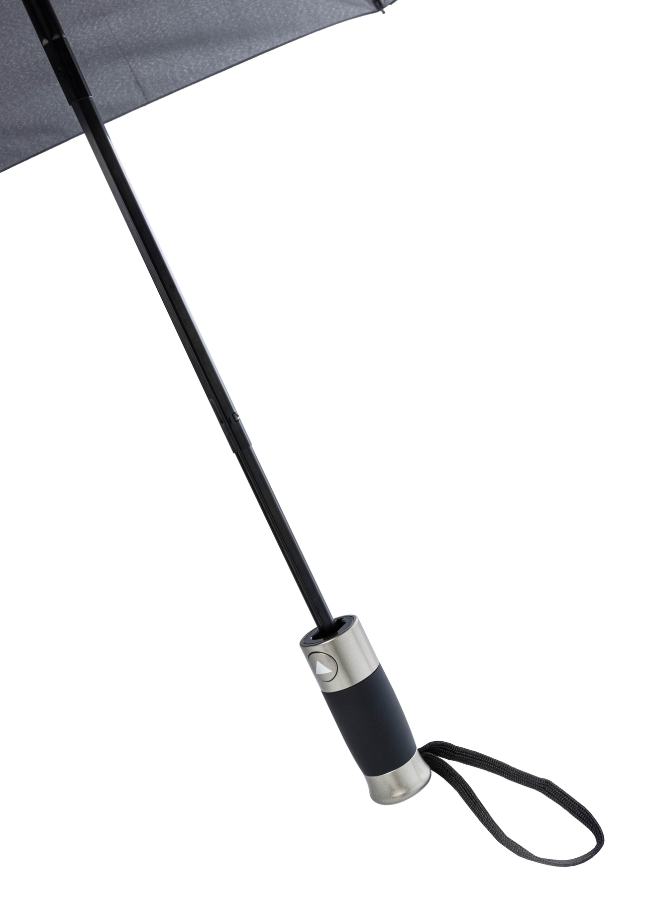 Men's folding umbrella in gray color PARSM-0031-9B(W26), view of the product handle on a white background.