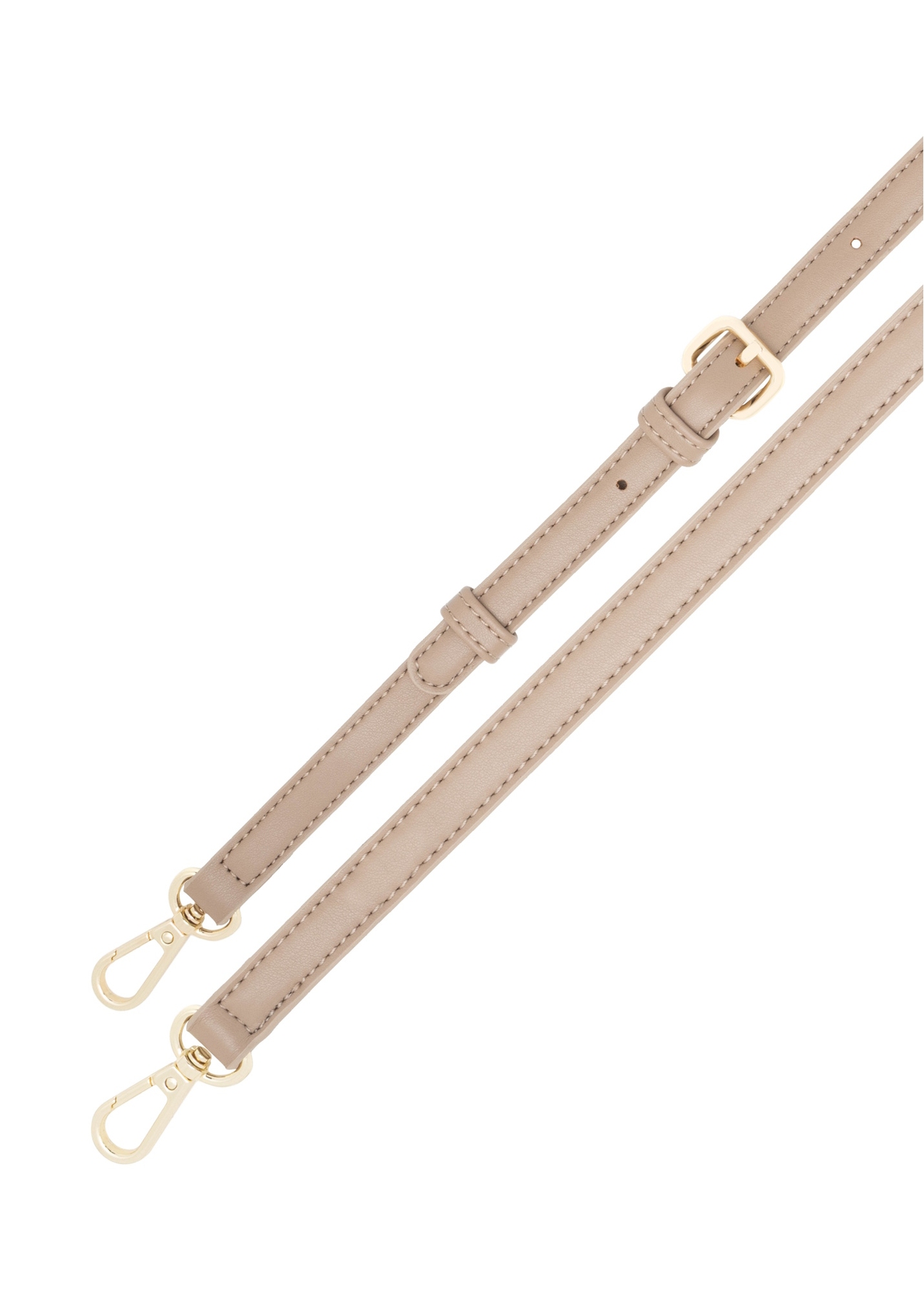 Beige women's handbag with stitching TOREC-1151-1D(W26), view of the product strap on a white background.