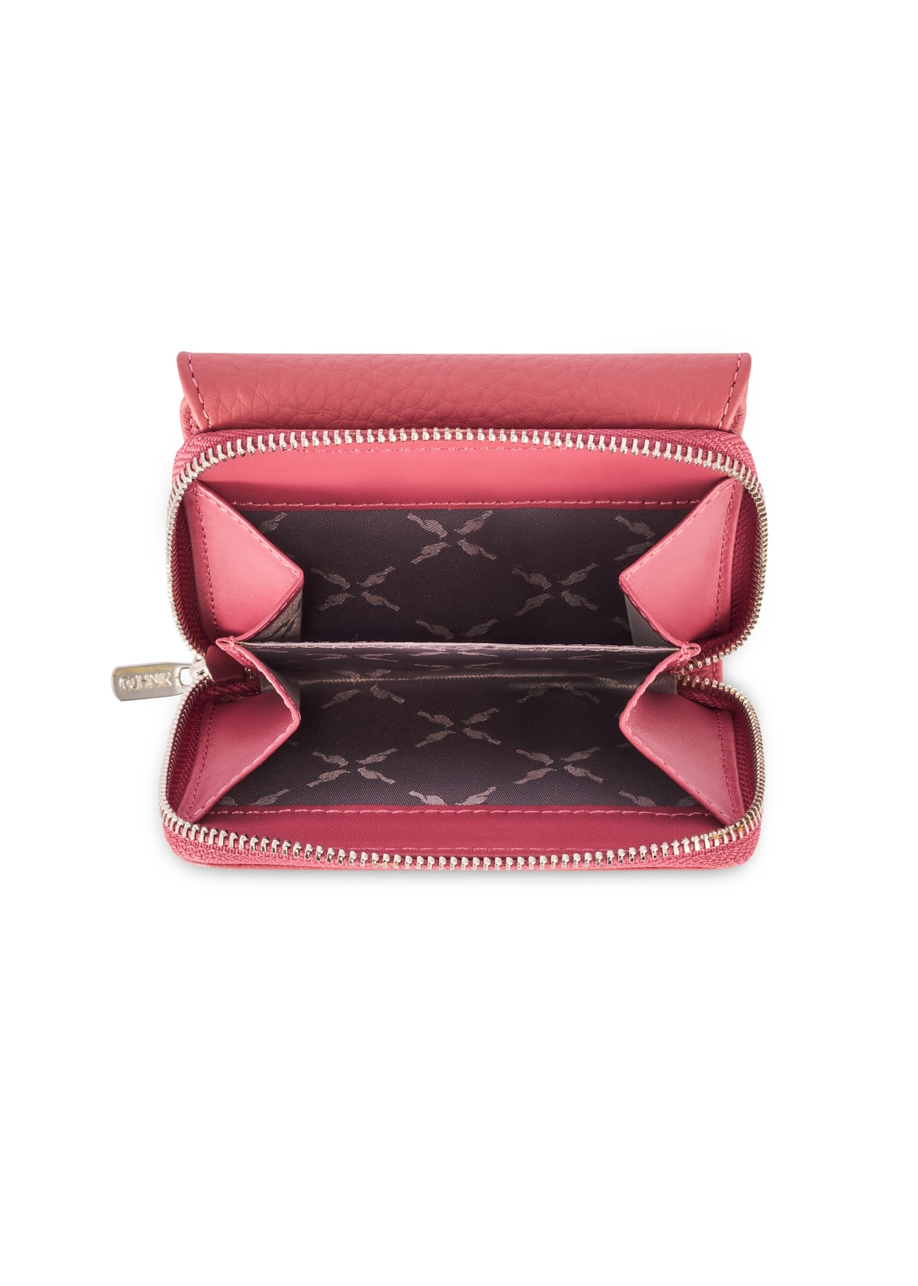 Small pink women's wallet PORES-0802G-31(Z25), product view inside on white background.