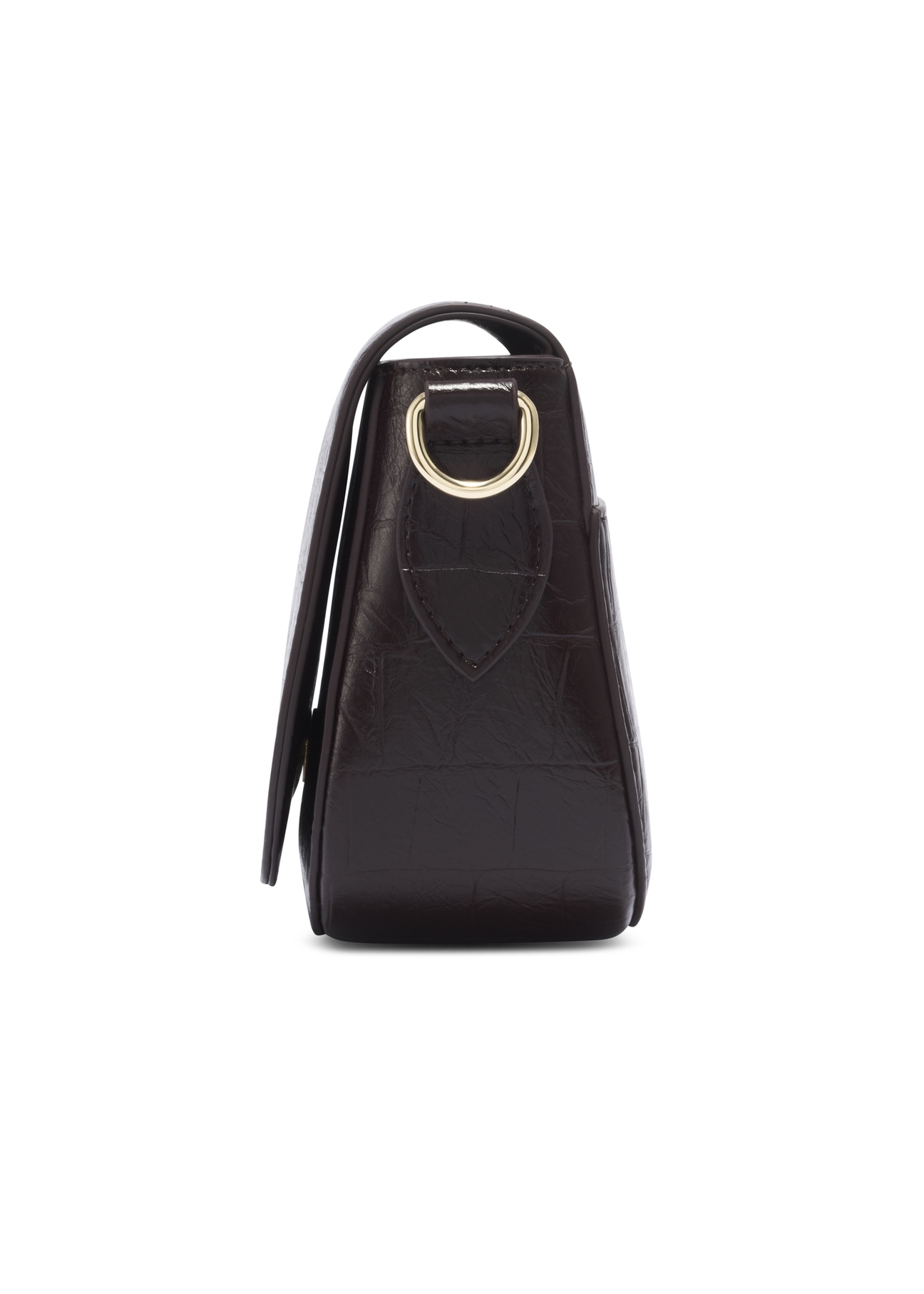 Burgundy crocodile handbag TOREC-1308-4D(Z26). Side view on a white background.