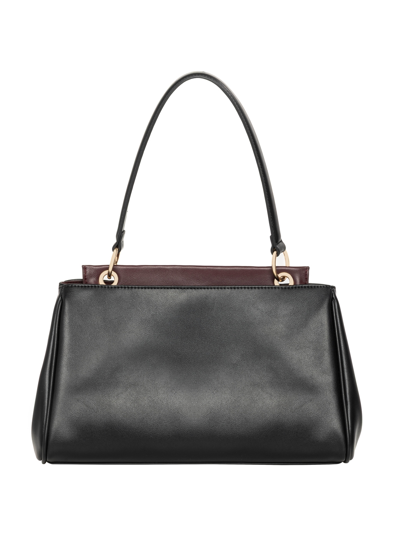 Black women's shoulder bag TOREC-1376-99(Z26), product view from the back on a white background.