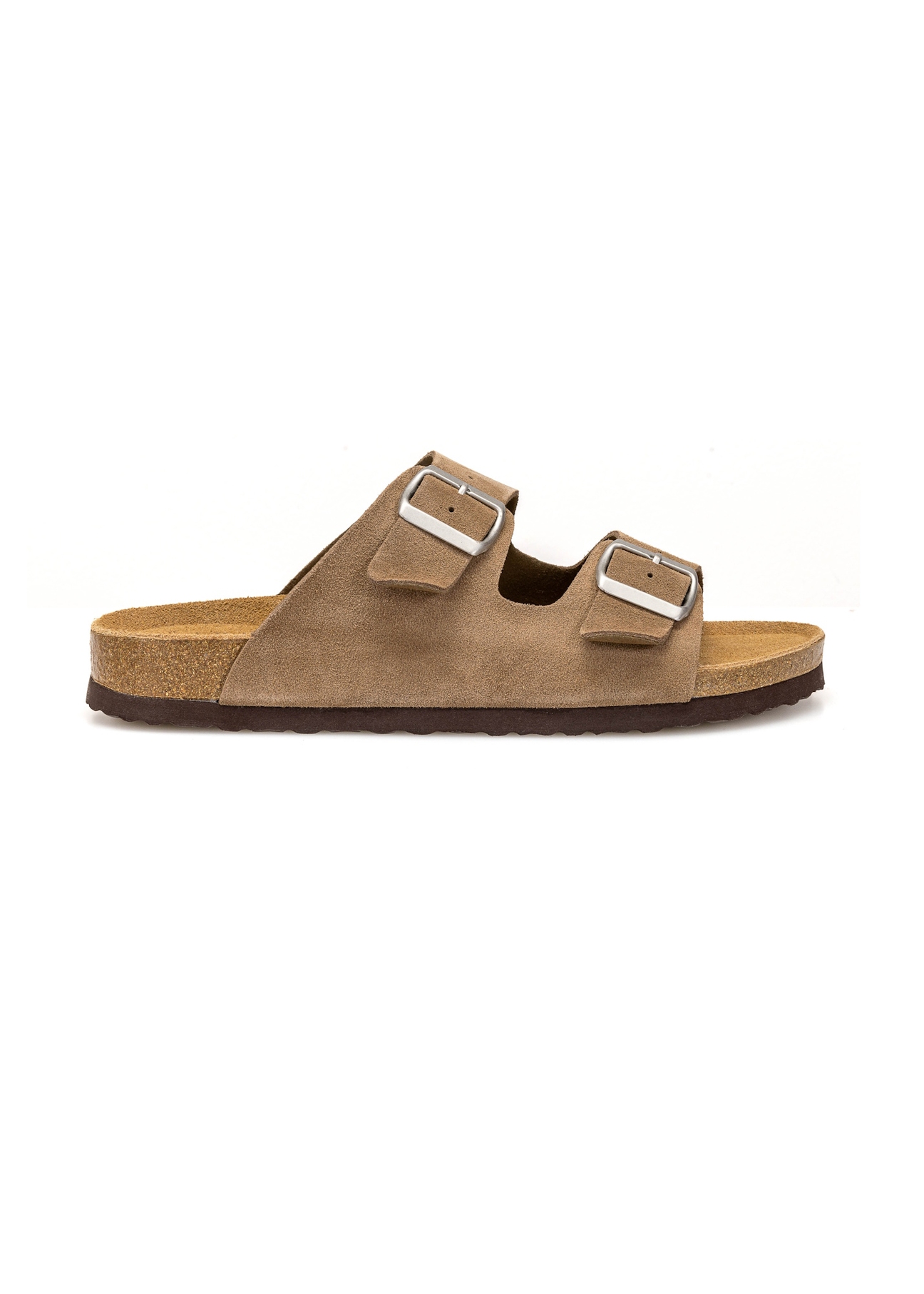 Dark beige leather men's flip-flops BUTYM-0495-82(W25)-01