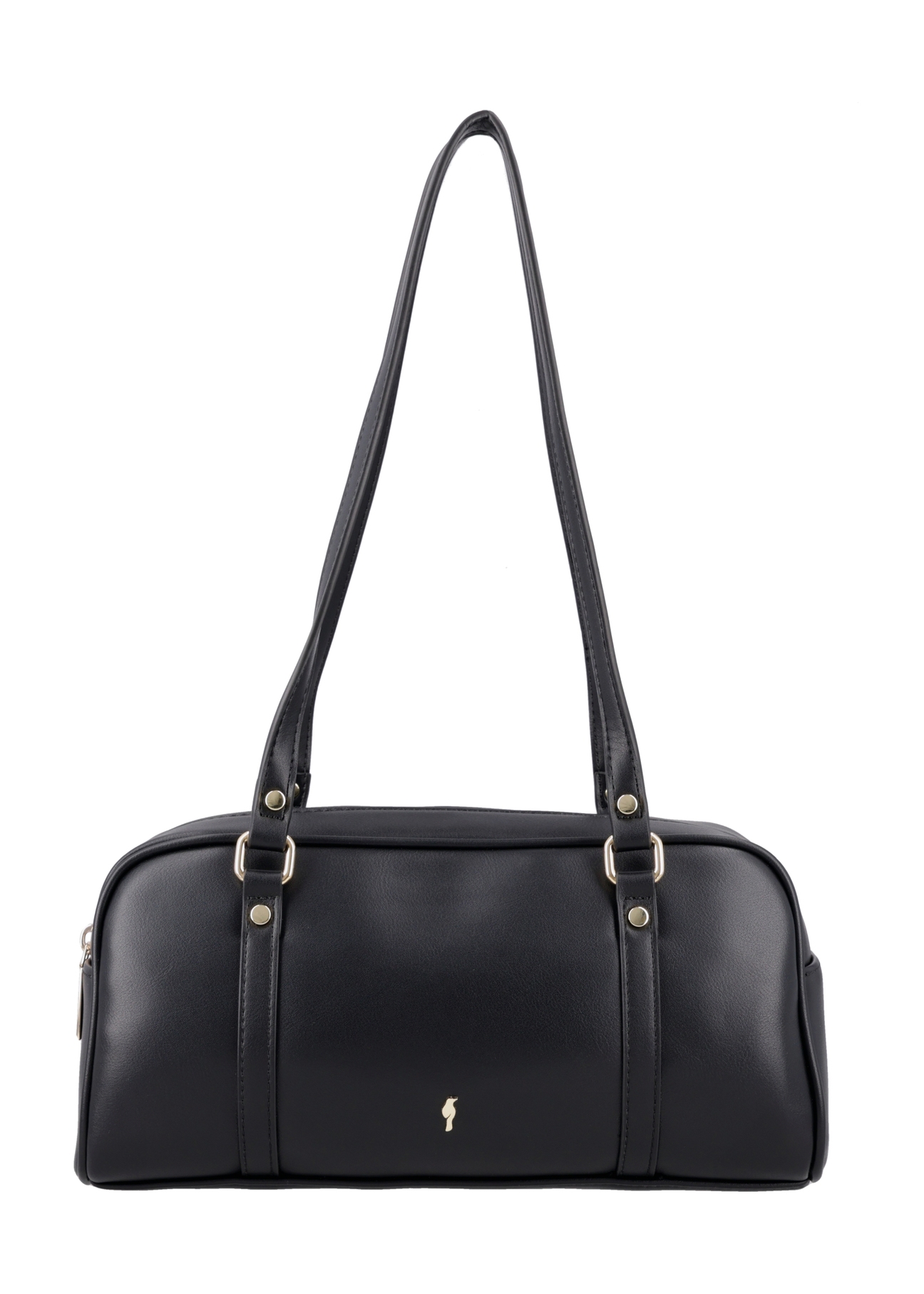 Black shoulder bag TOREC-1233-99(Z26), product view from the front on a white background.