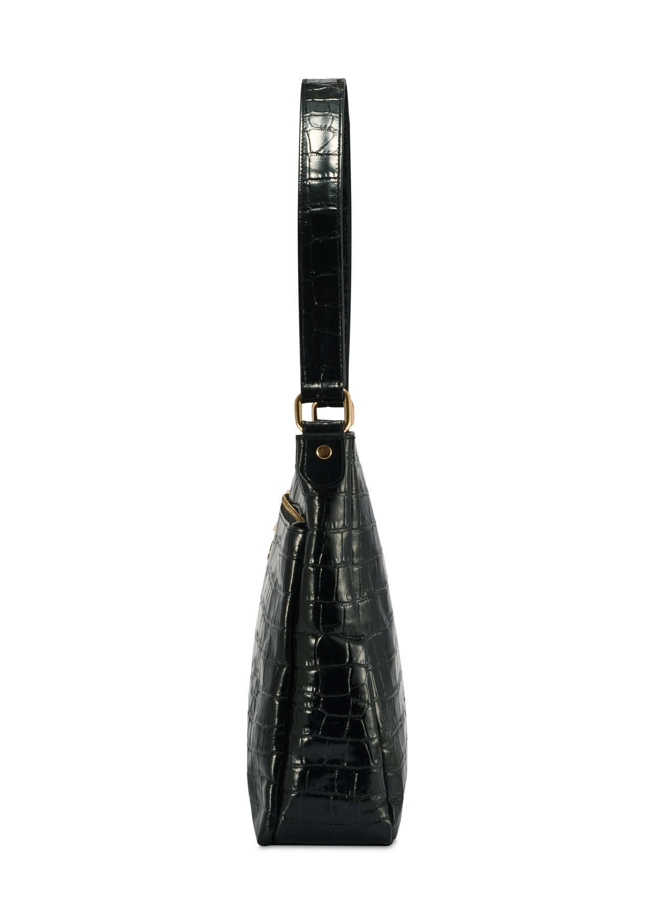 Croco leather women's handbag TORES-1130E-99(Z25), product view from the side on a white background.