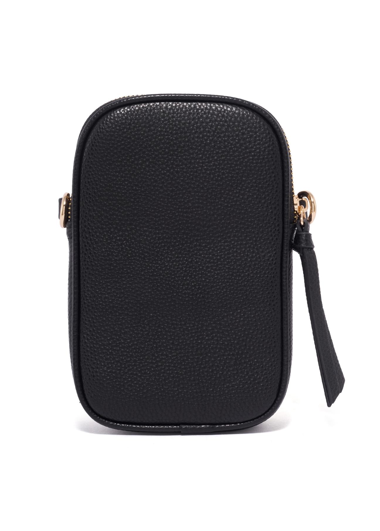 Black mini women's phone bag TOREC-1368-9I(Z26), product view from the back on a white background.