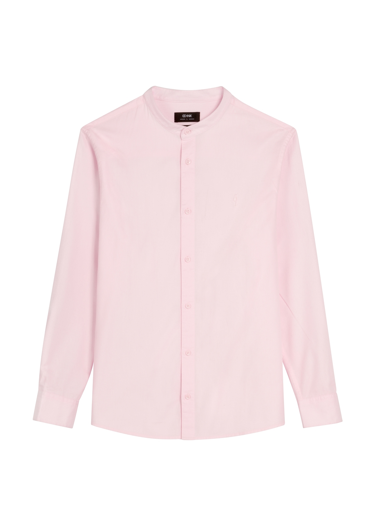 Light pink cotton men's shirt KOSMT-0326-5A(W26), front product view on white background.