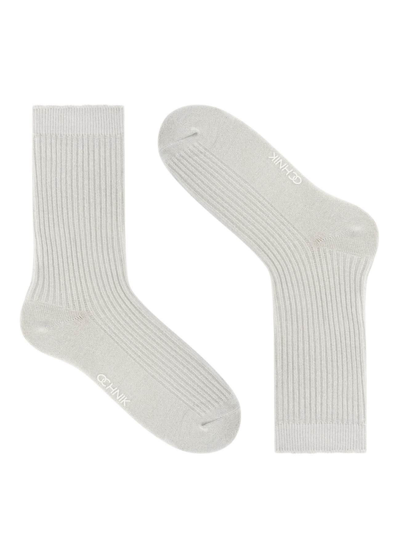 Silver shiny women's socks SKADT-0074-92(Z25), product view without packaging on white background.