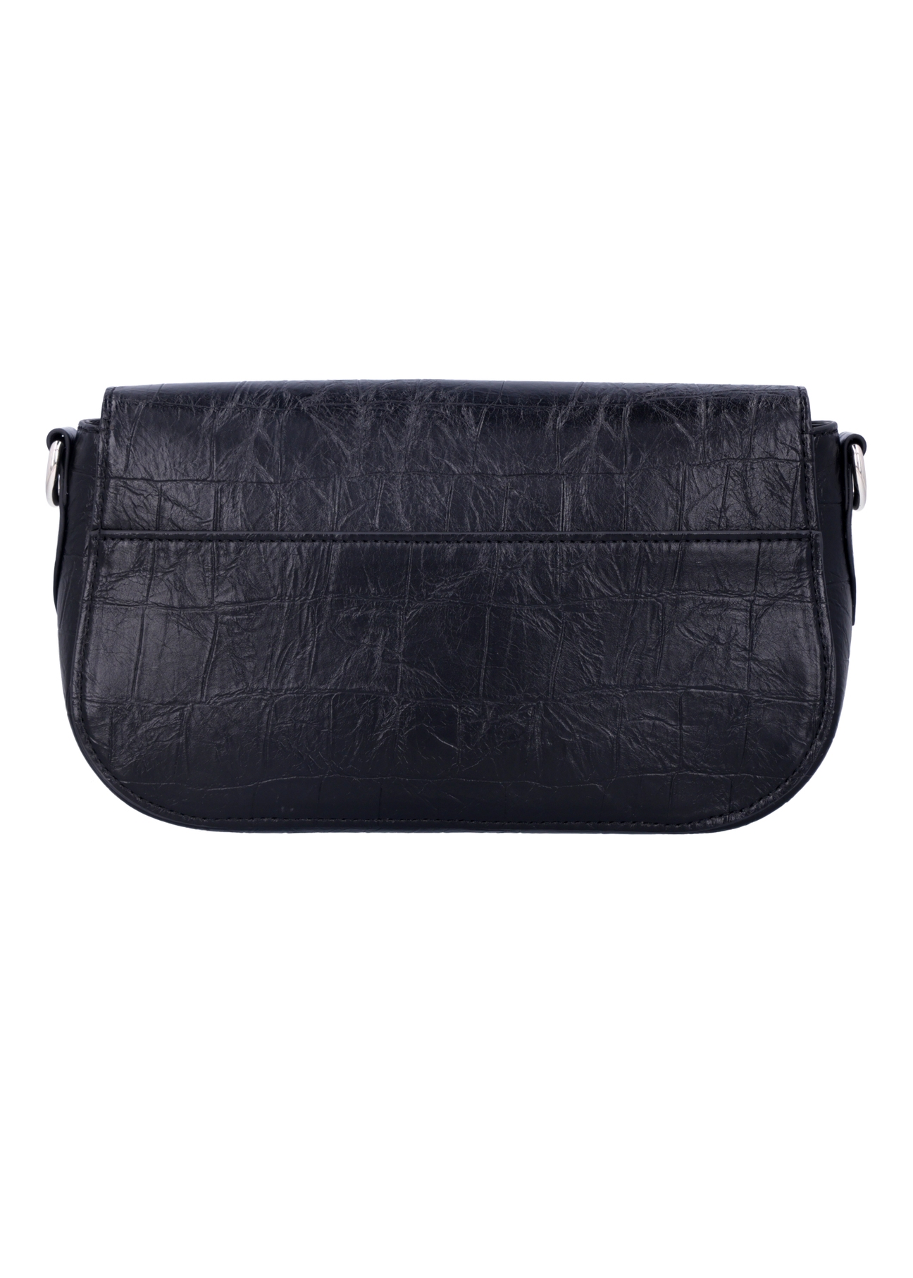 Black croco women's handbag TOREC-1308-9G(Z26), product view from the back on a white background.