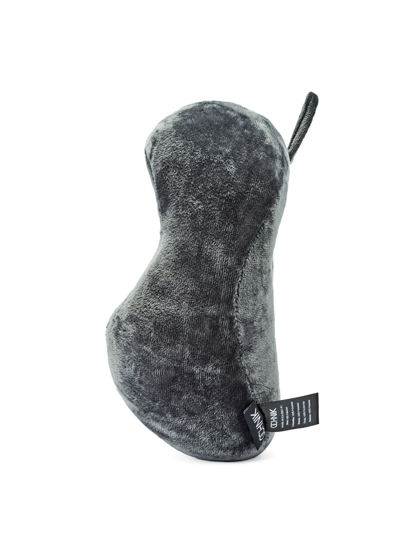 Gray travel pillow AW-014-0001-91(W25), side view of the product on a white background.