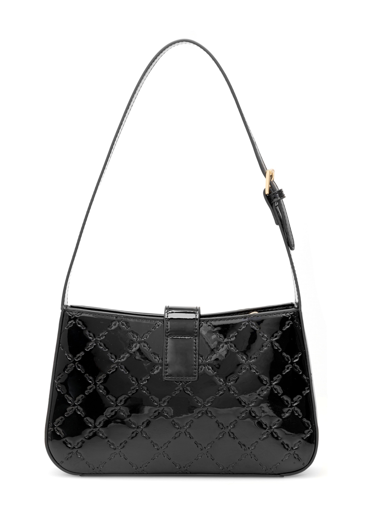 Glossy messenger bag TOREC-1109-97(Z25), back view of the product on a white background.