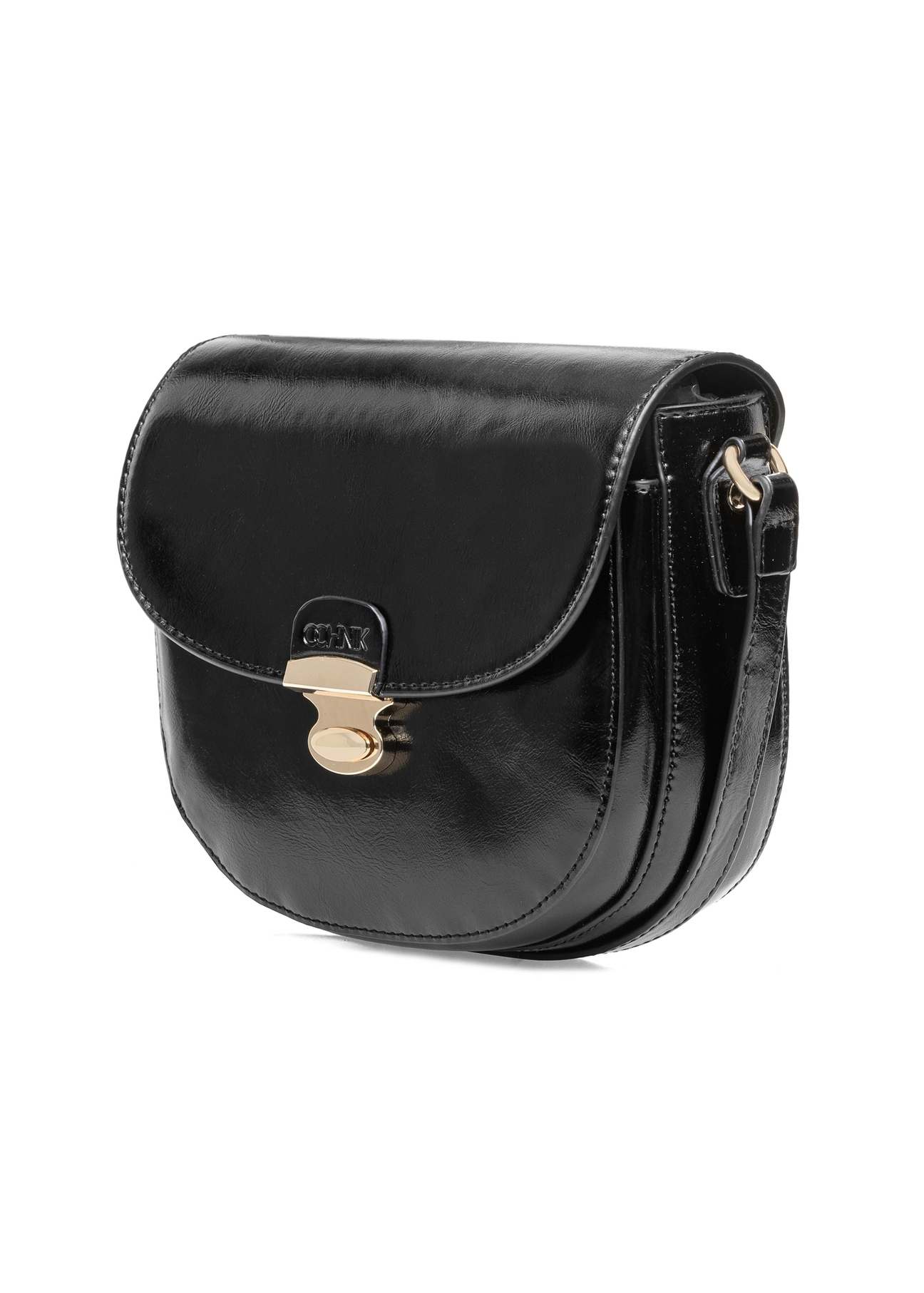 Black women's shoulder bag TOREC-1048-99(Z25), visible product diagonal, view on white background.