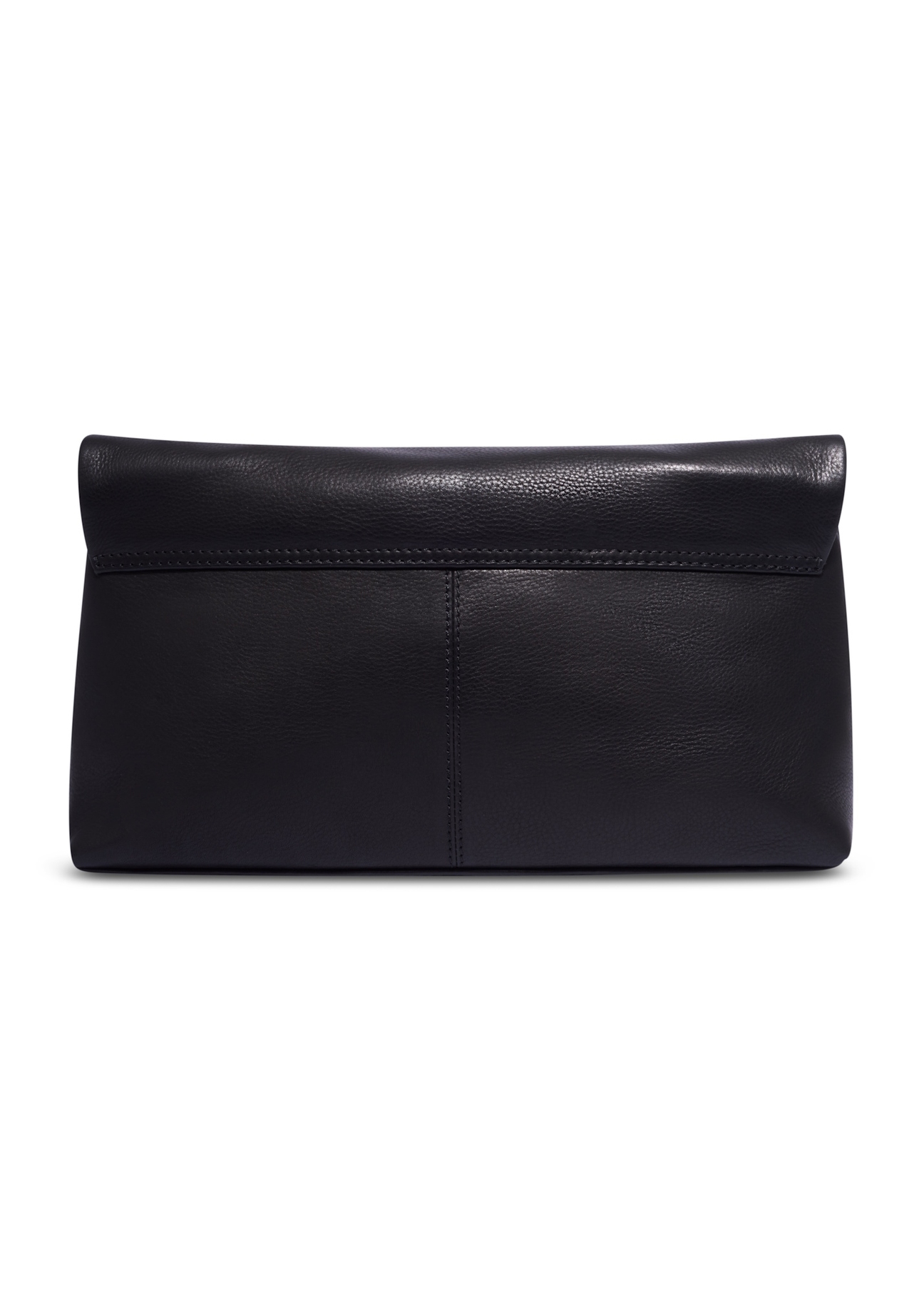 Women's leather handbag in black color TORES-1375-99(Z26), product view from the back on a white background.