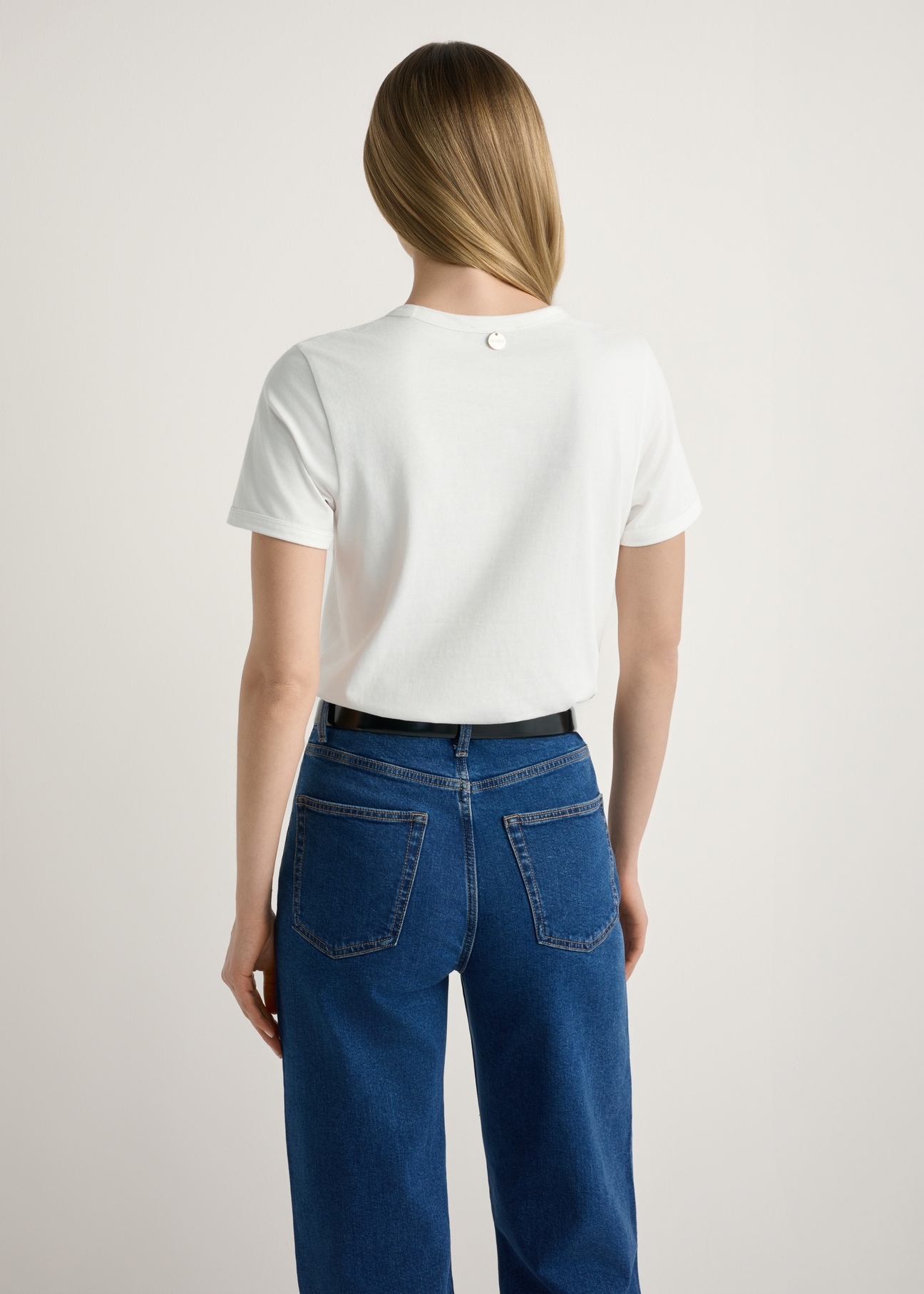 White women's T-shirt with print TSHDT-0152-0B(W26)