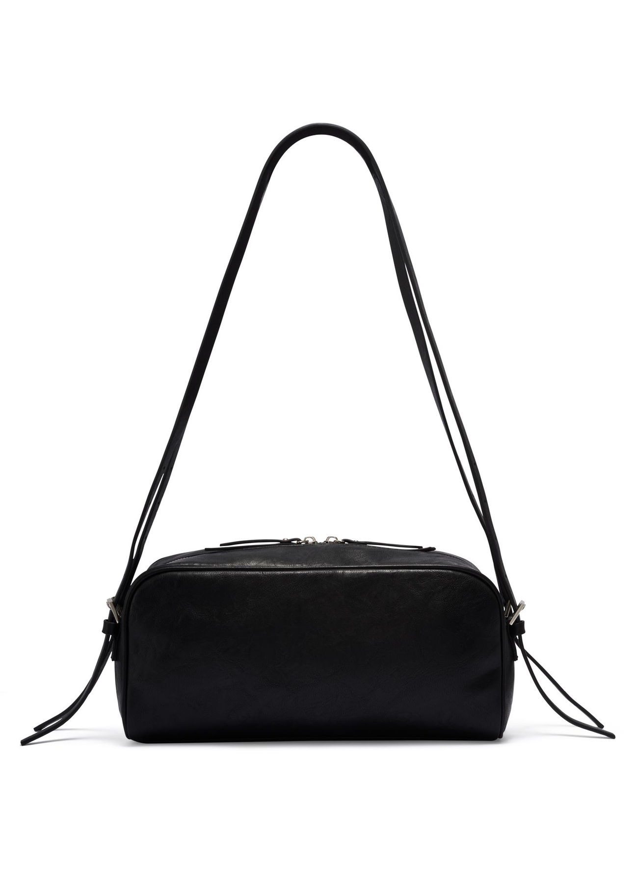 Black women's shoulder bag TOREC-1384-99(Z26) - product view from the back, on a white background.