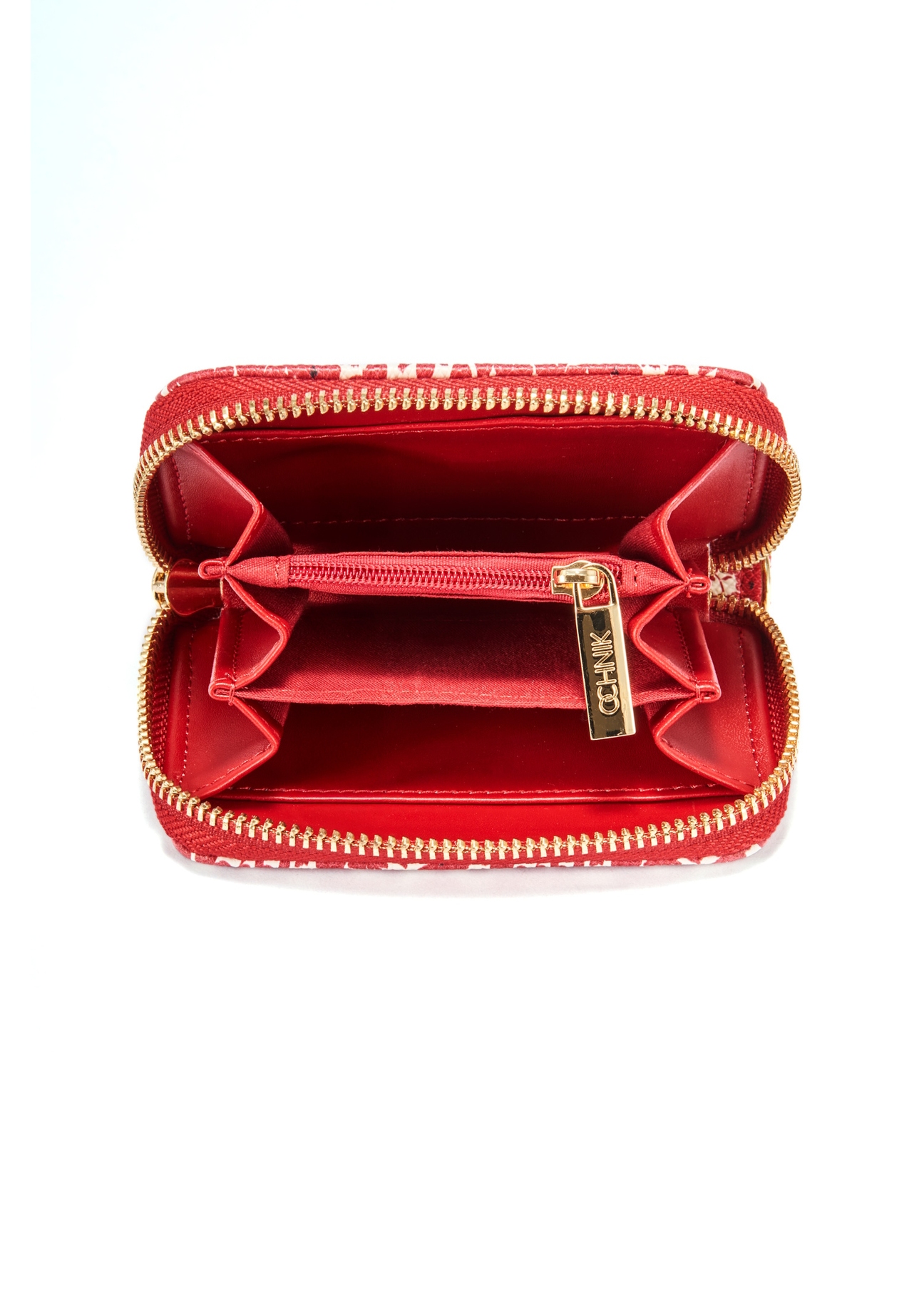 Small women's floral wallet POREC-0404-42(W25), view of the inside of the product on a white background.