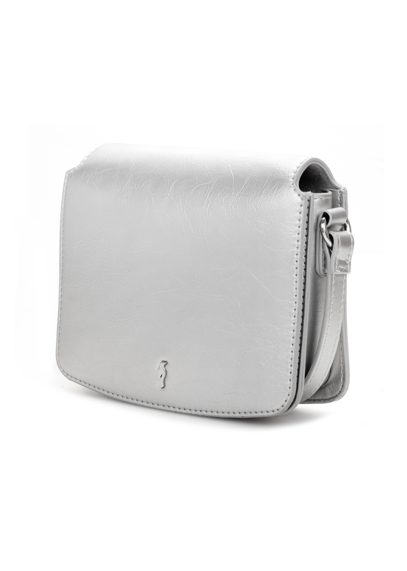 Silver women's handbag TOREC-1070-91(Z25), diagonal product view on a white background.