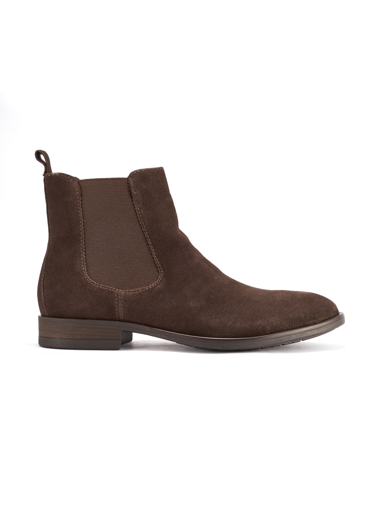 Brown suede men's Chelsea boots BUTYM-0463-90(Z25), side view of the product on a white background.