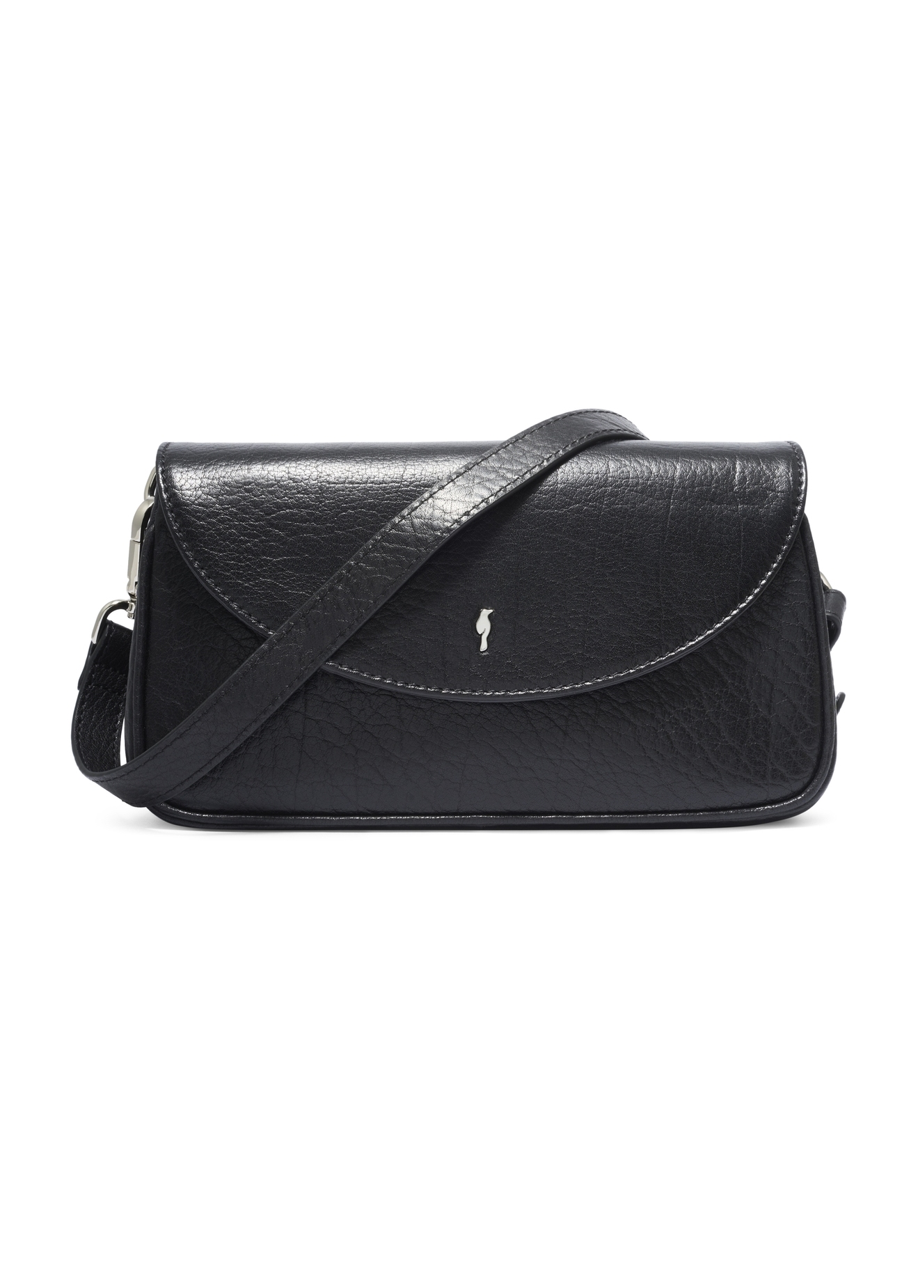 Classic black leather women's handbag TORES-1371-99(Z26), front product view on white background.