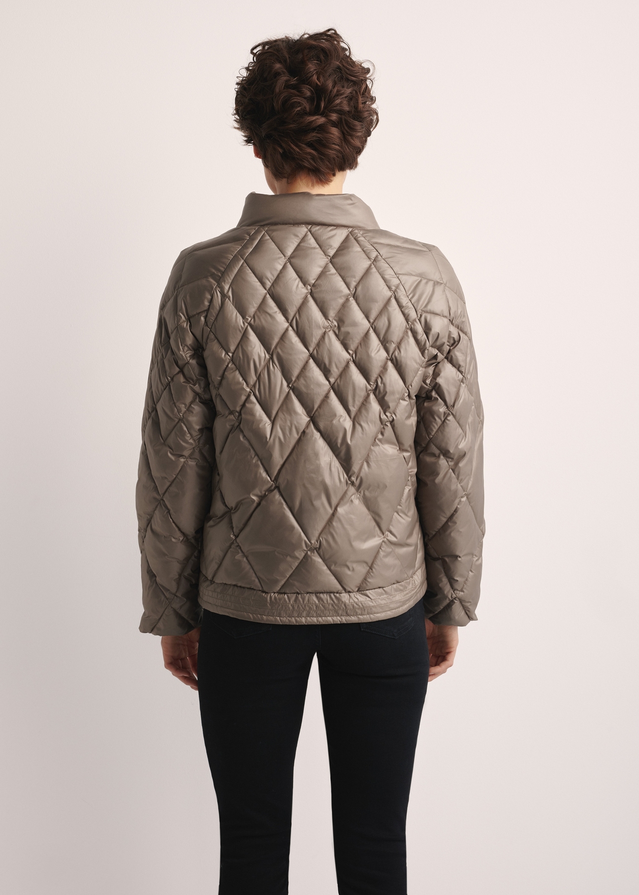 Olive quilted women's jacket KURDT-0597-57(Z25)