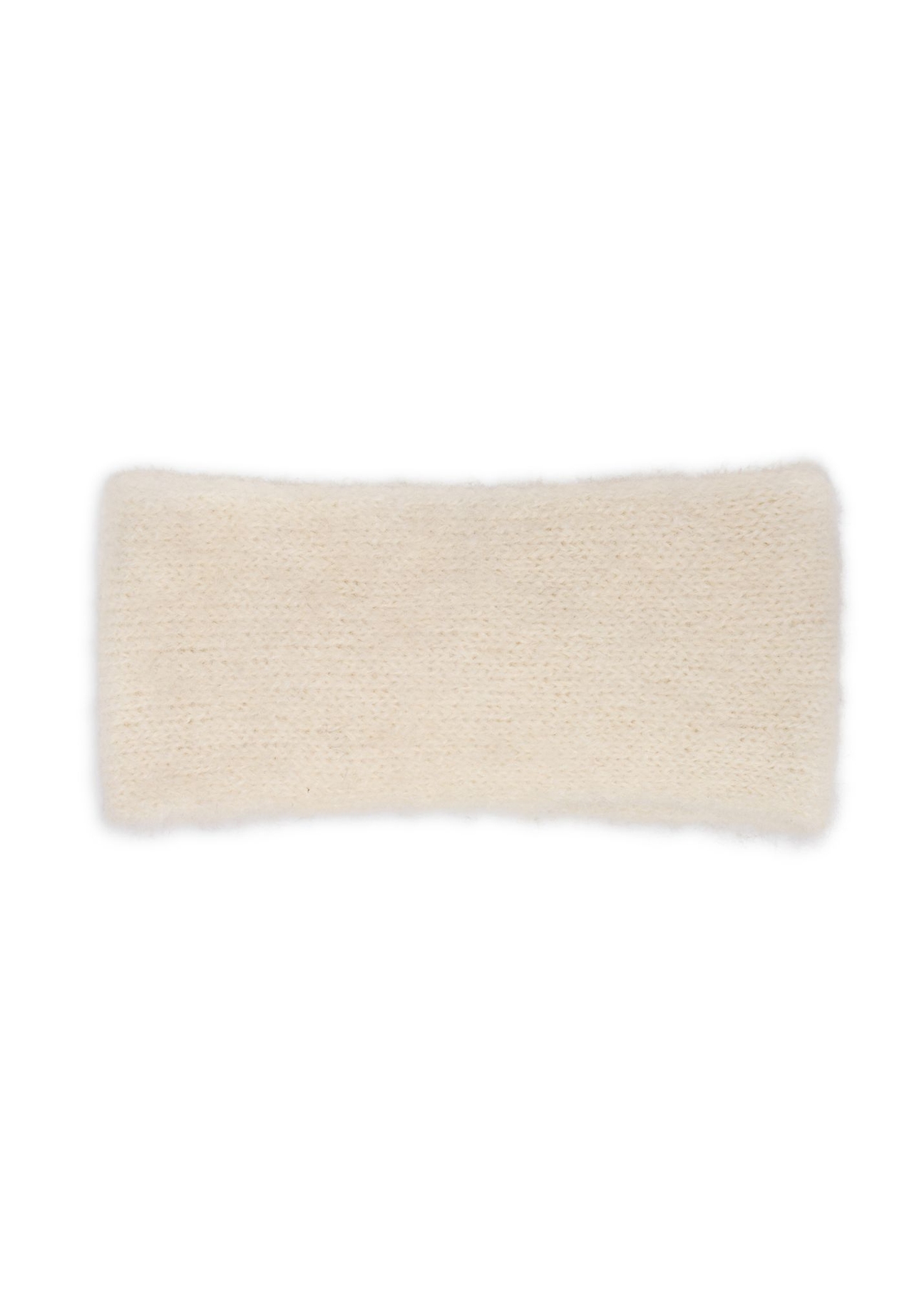 Cream headband with wool CZADT-0236-0A(Z26) - product view from the back, on a white background.