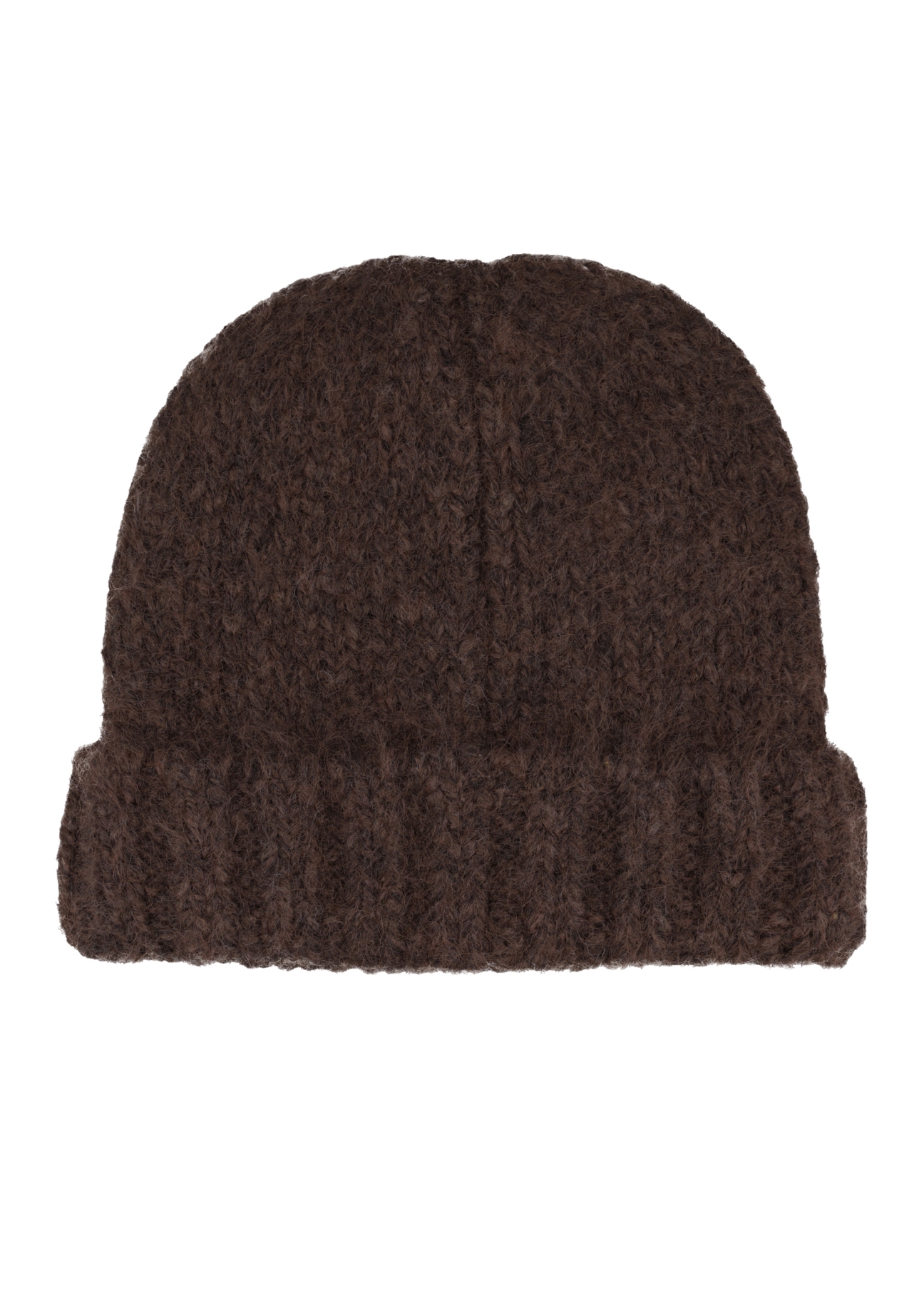 Brown women's wool blend hat CZADT-0233-1I(Z26), product view from the back on a white background.