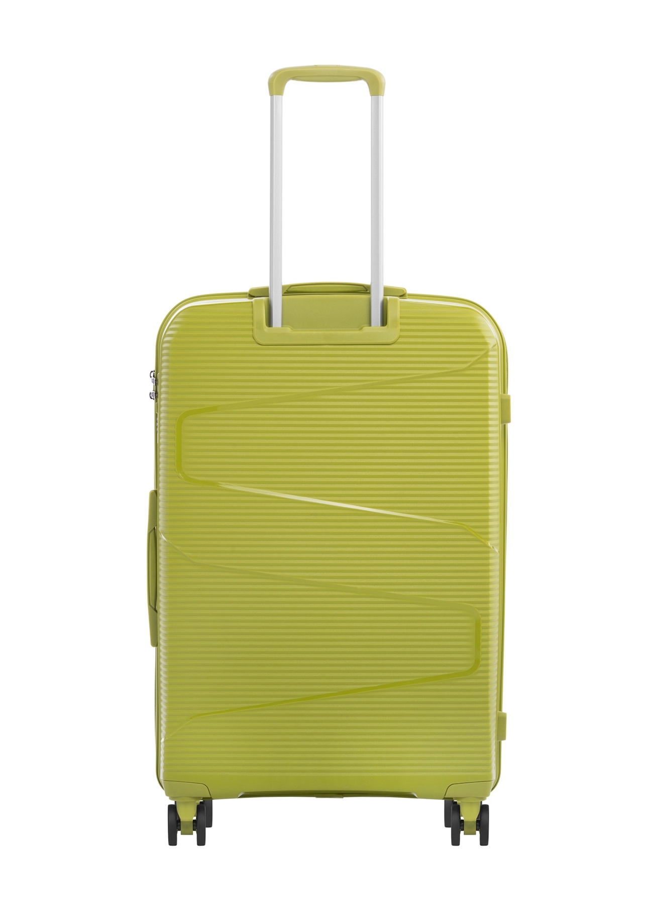 Large suitcase on wheels WALPP-0028-8G-28(W26), product view from the back on a white background.