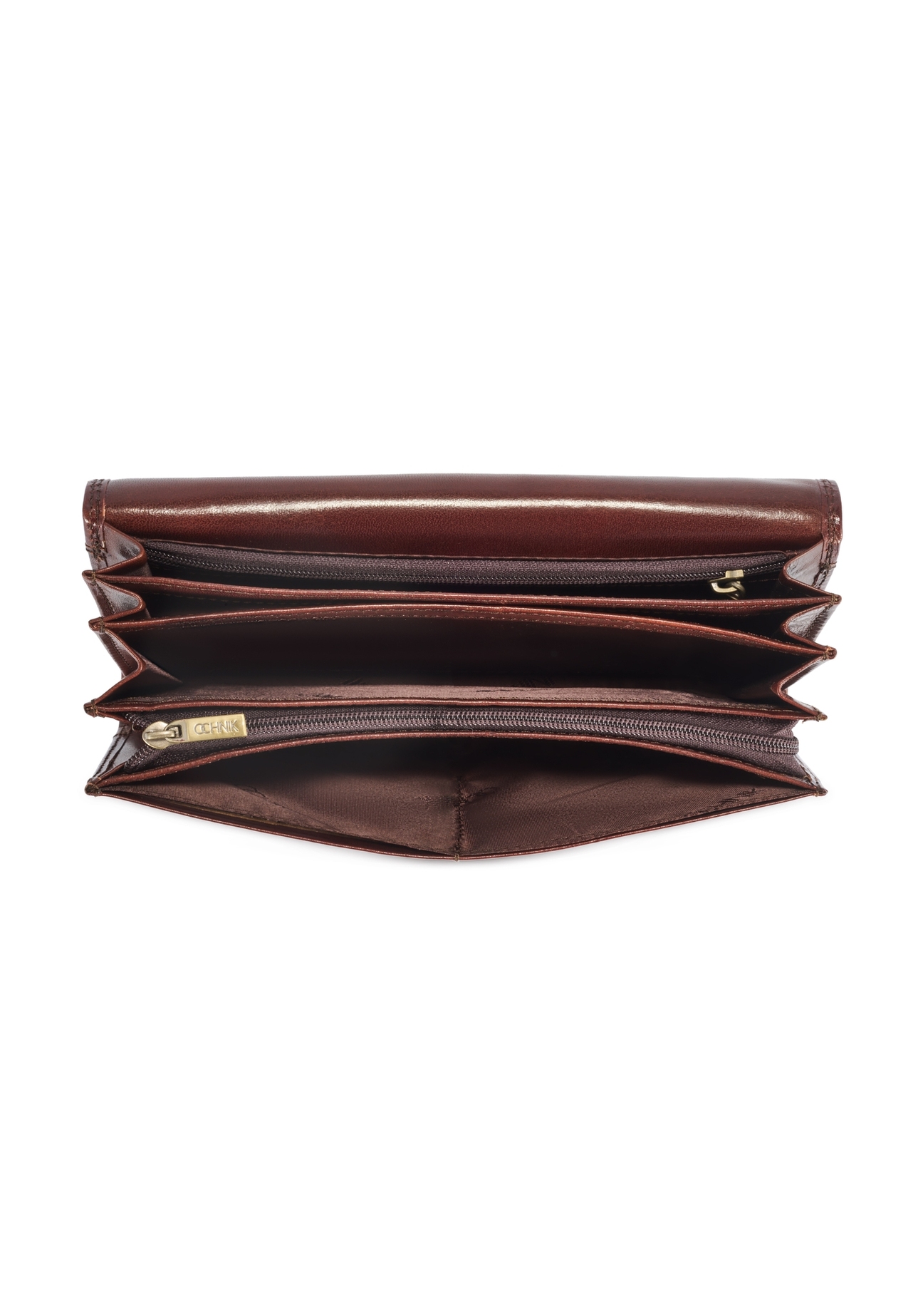 Brown women's wallet PL-125-89(KS), product view from the inside on a white background.-02