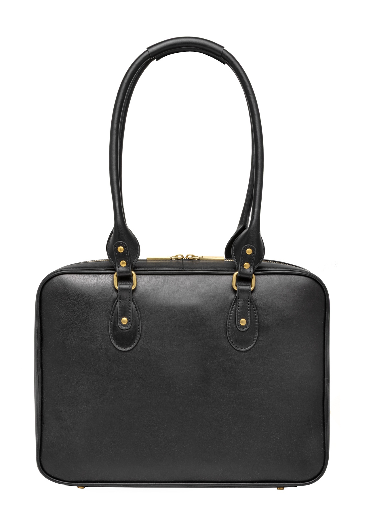 Black leather women's bag TORES-1370-99(Z26), product view from the back on a white background.